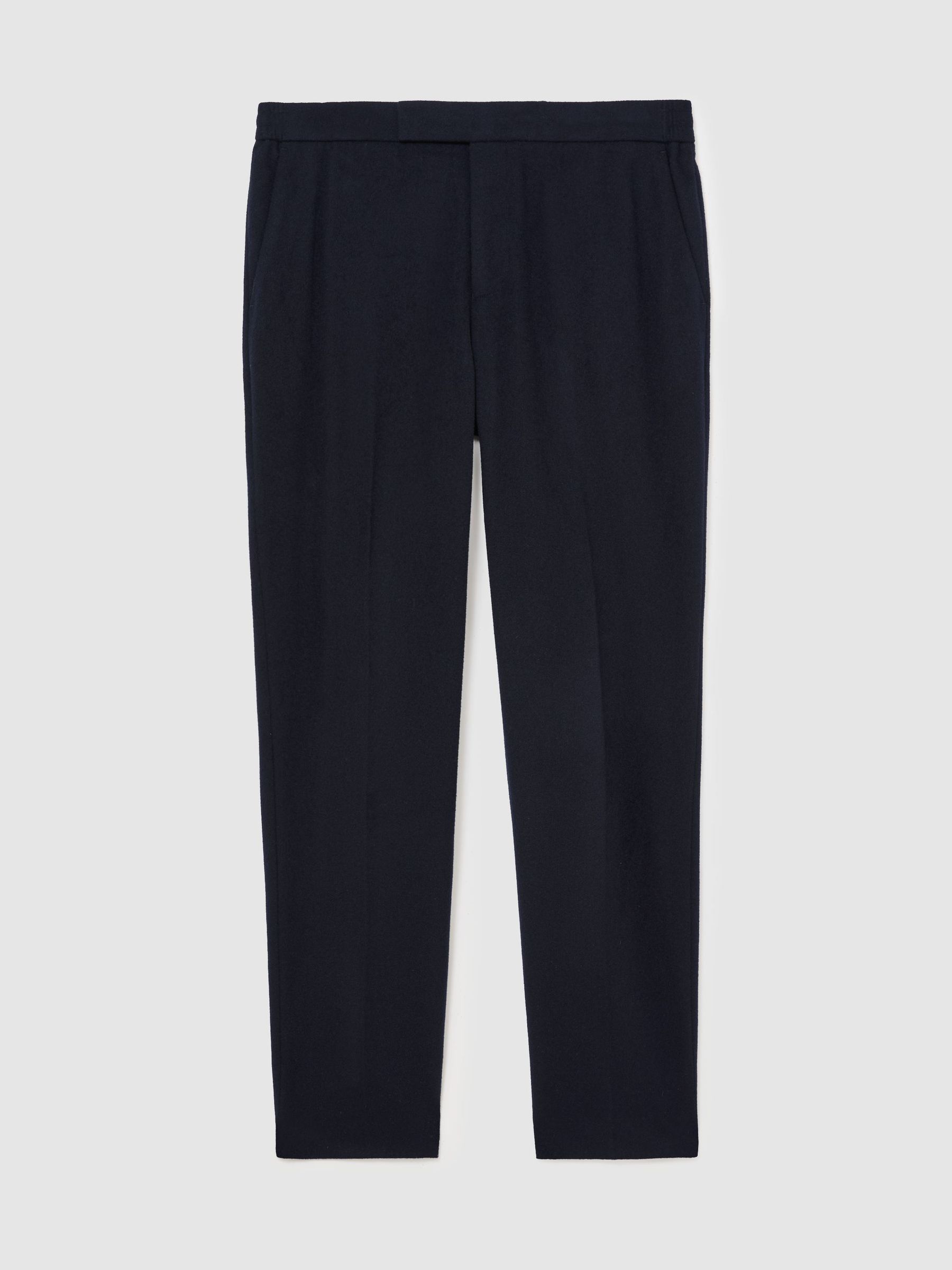 Tailored Fit Stretch Drawstring Trousers in Navy - Image 2 of 6