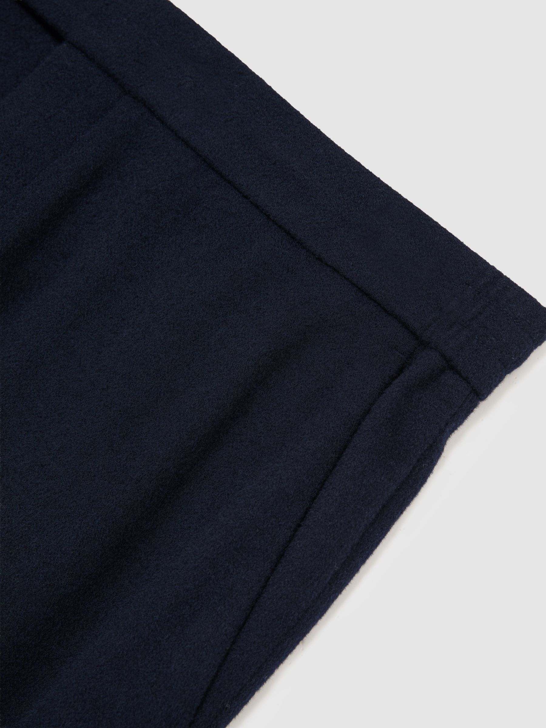 Tailored Fit Stretch Drawstring Trousers in Navy - Image 6 of 6