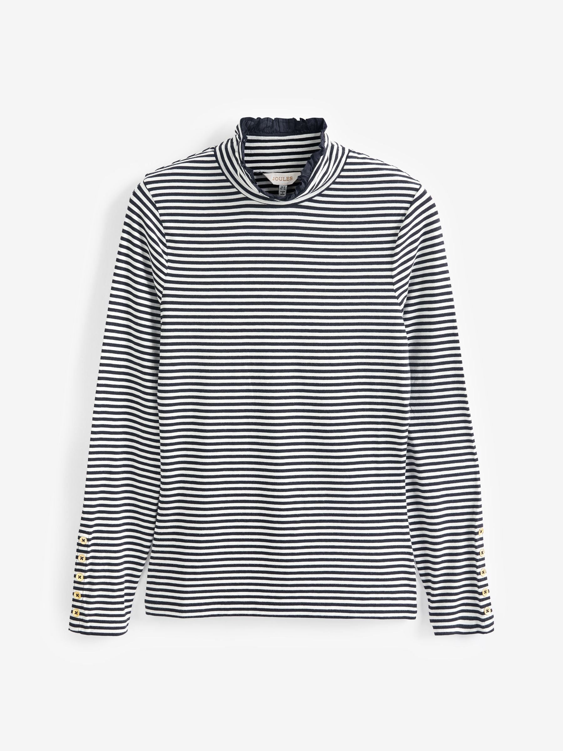 Amy Black/Cream Long Sleeve High Neck Jersey Top - Image 1 of 1