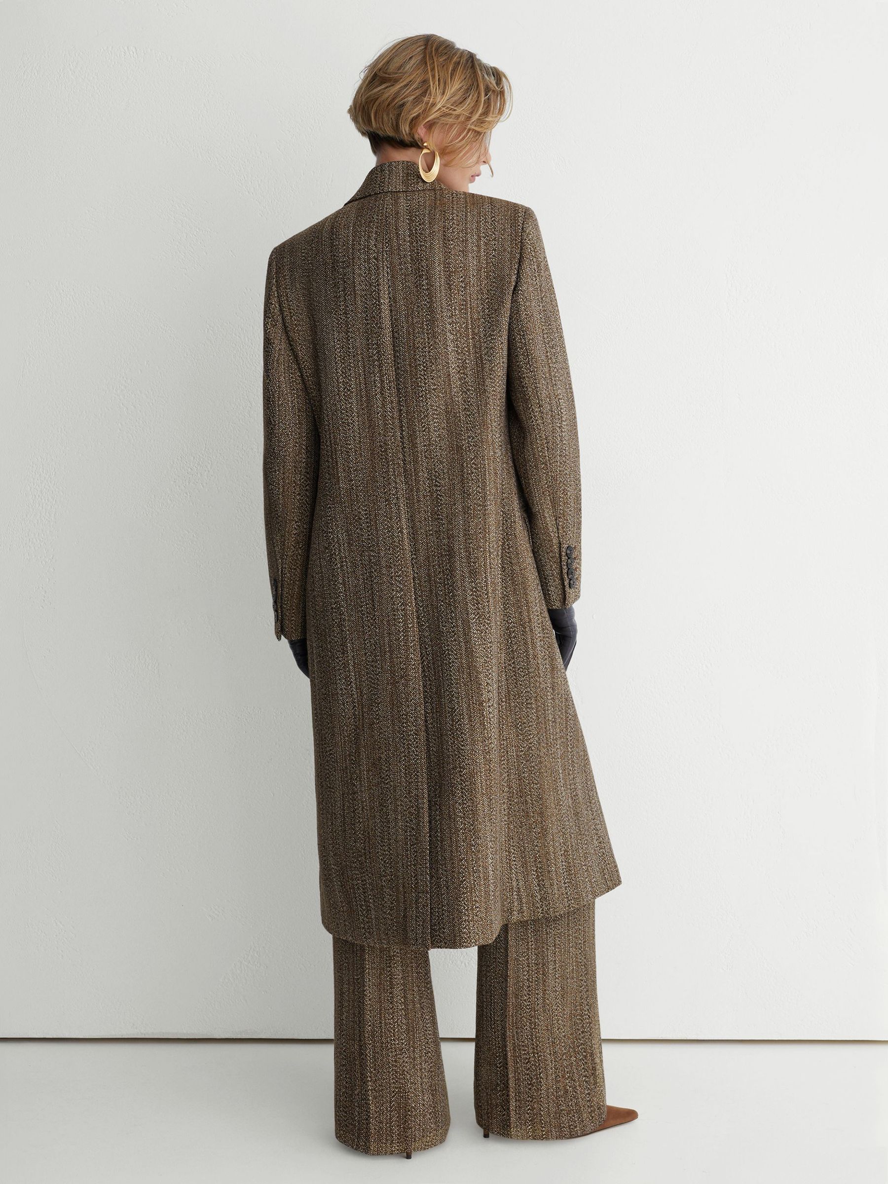 Atelier Wool-Blend Textured Double-Breasted Coat in Brown - Image 5 of 8