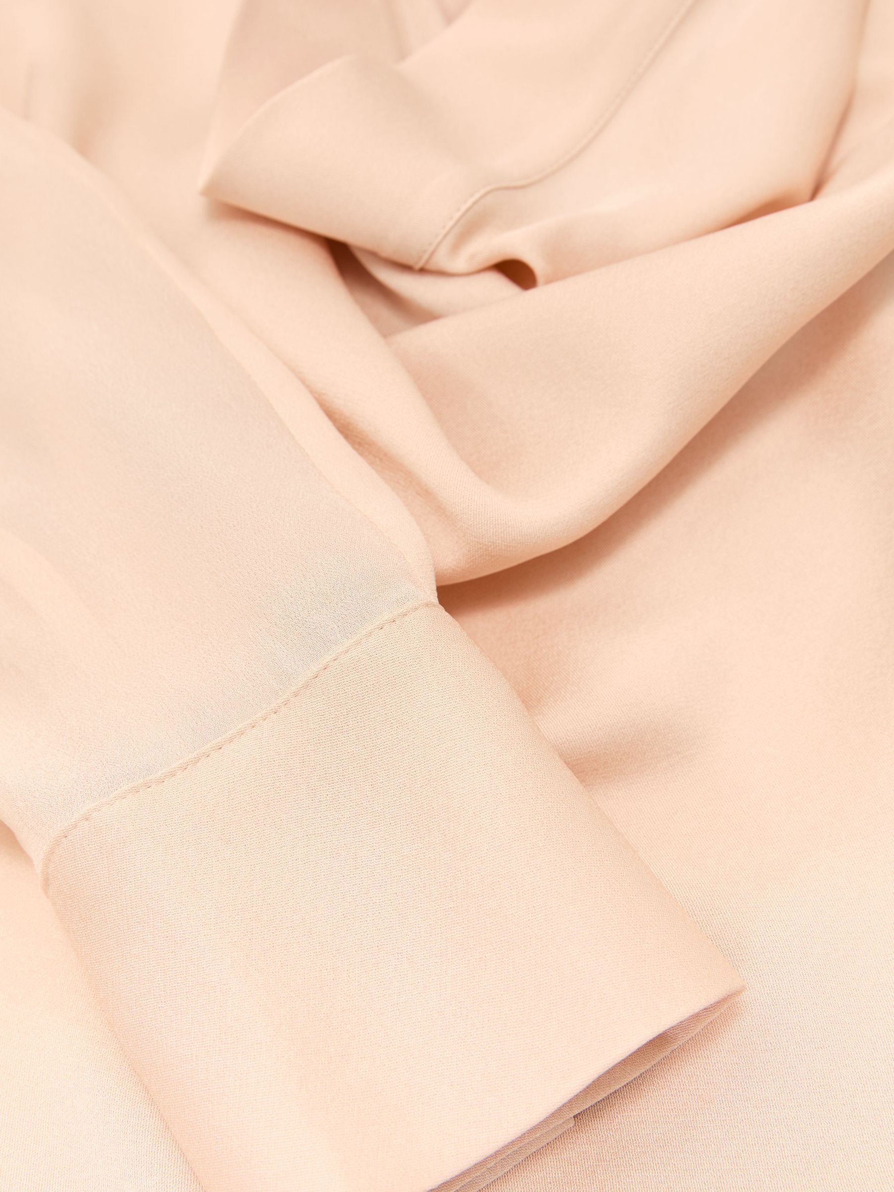 Draped Cowl-Neck Long-Sleeve Blouse in Peach Orange - Image 6 of 6