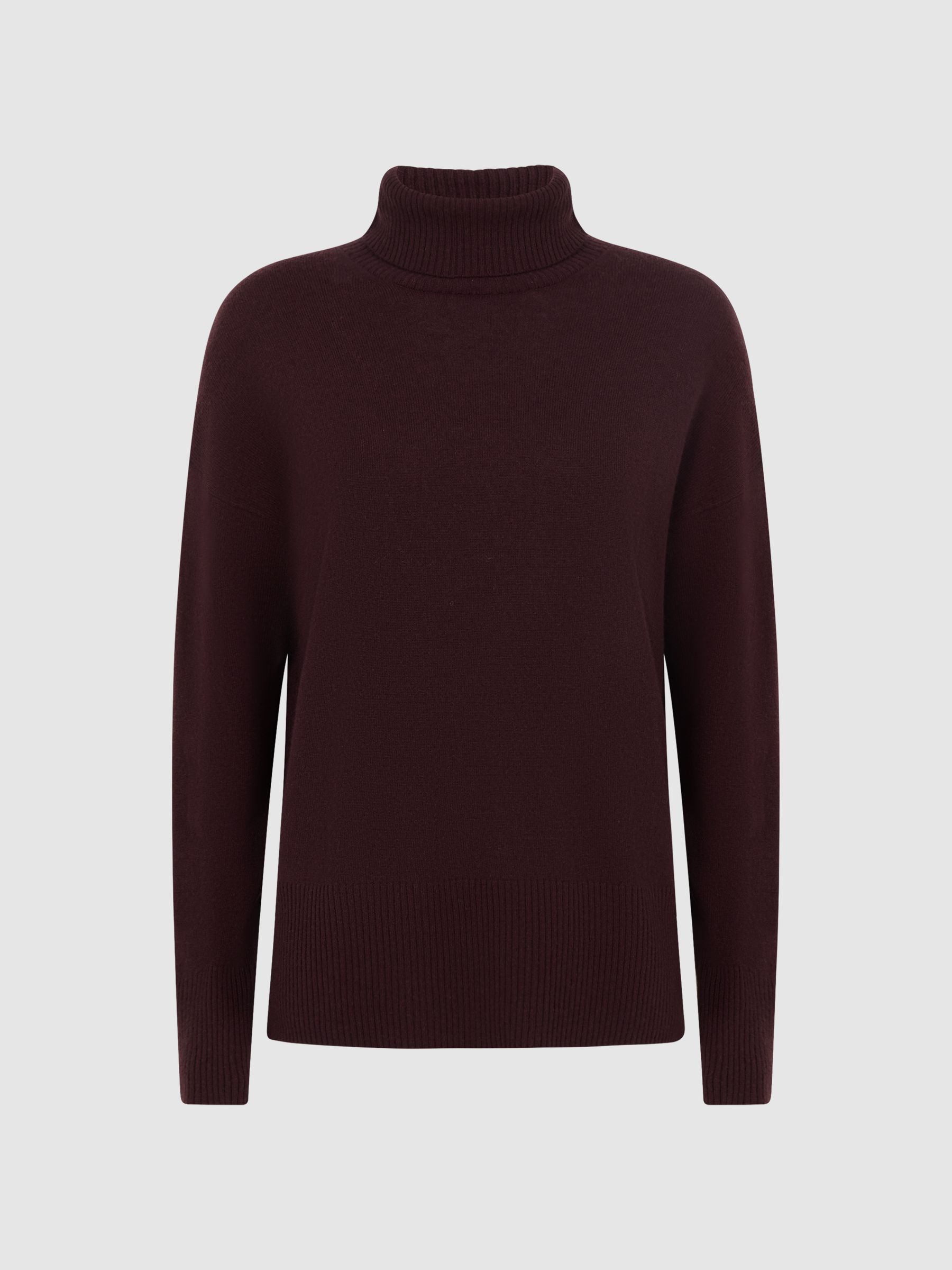 Wool Blend Roll Neck Jumper in Berry - Image 2 of 5
