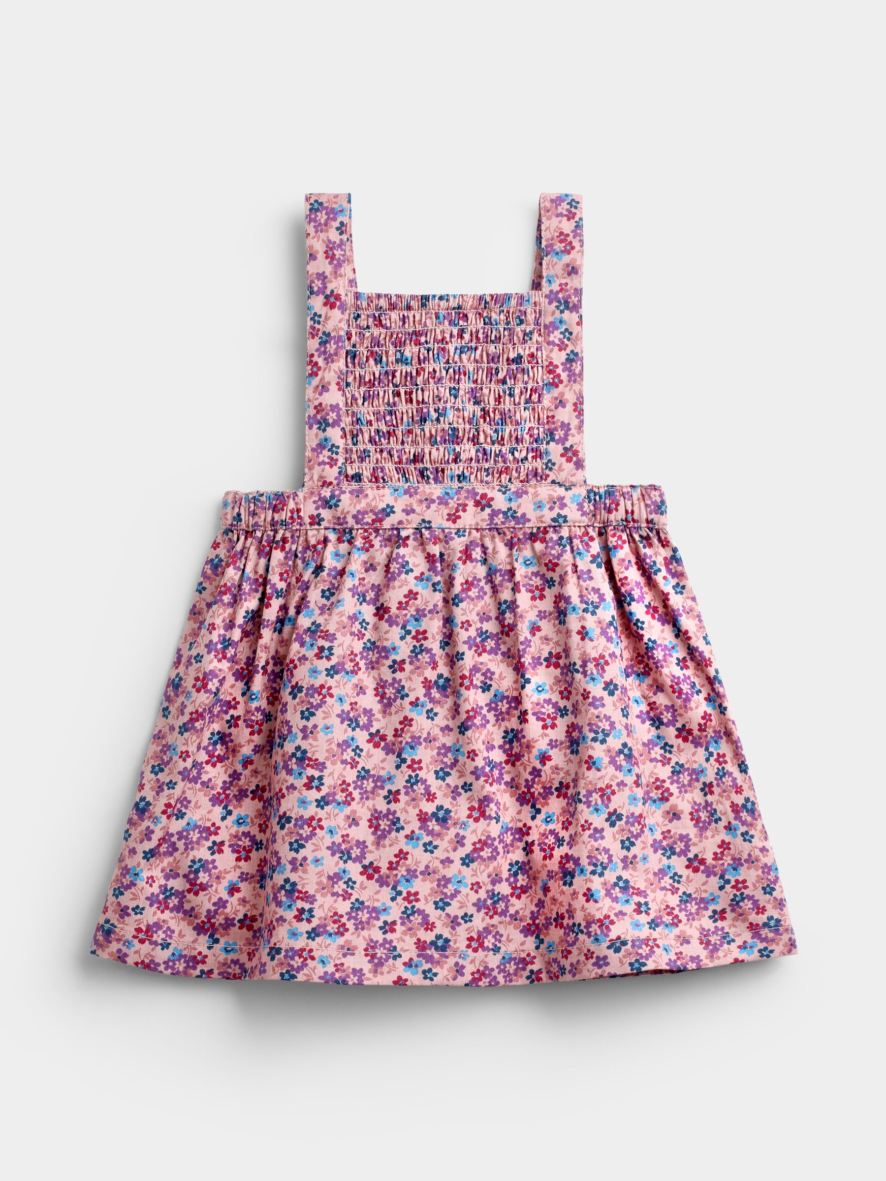 Pink Ditsy Floral Smocked Pinny Dress & Body Set - Image 2 of 6 Pink Ditsy Floral Smocked Pinny Dress & Body Set - Image 2 of 6