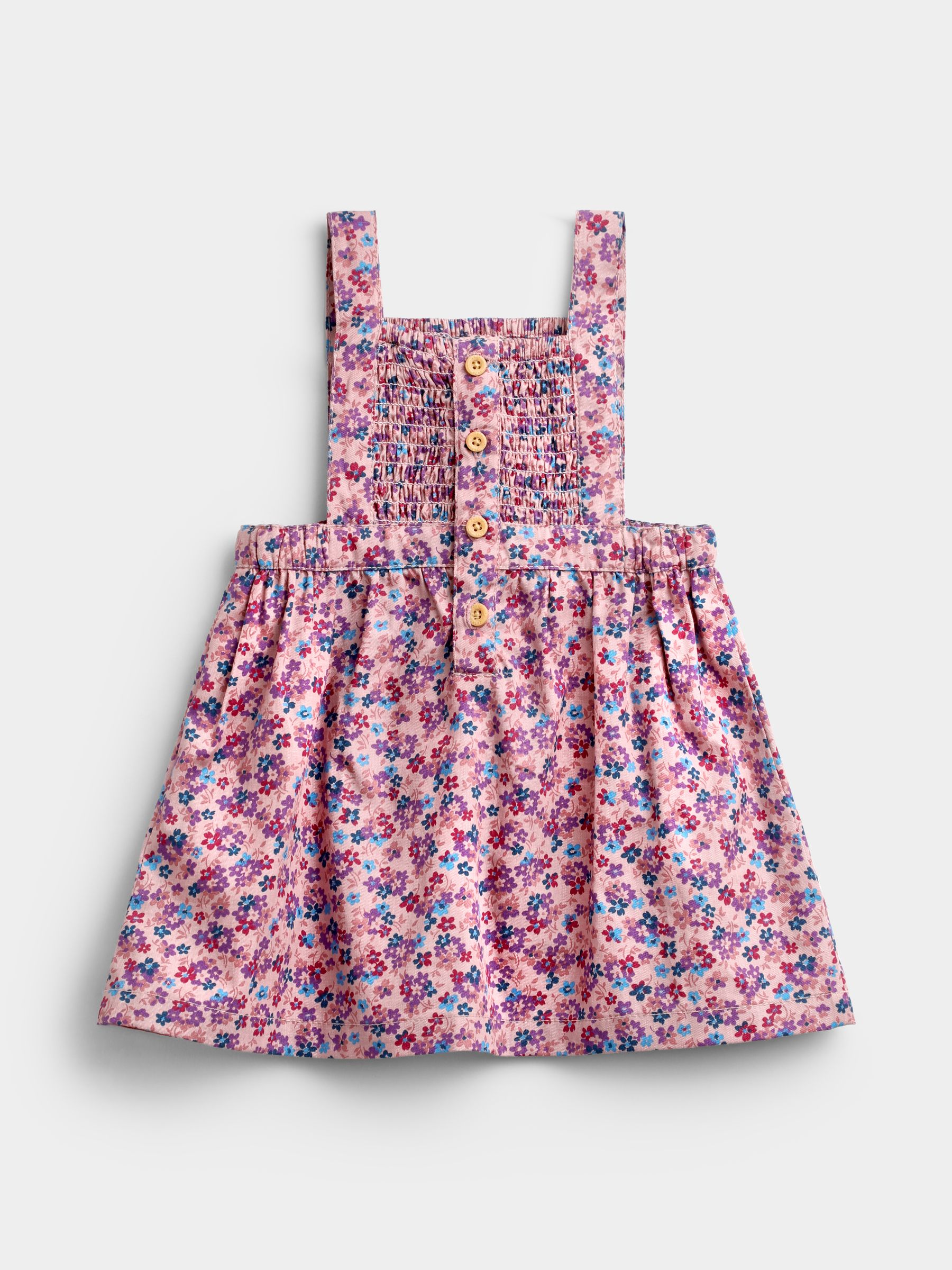 Pink Ditsy Floral Smocked Pinny Dress & Body Set - Image 3 of 6