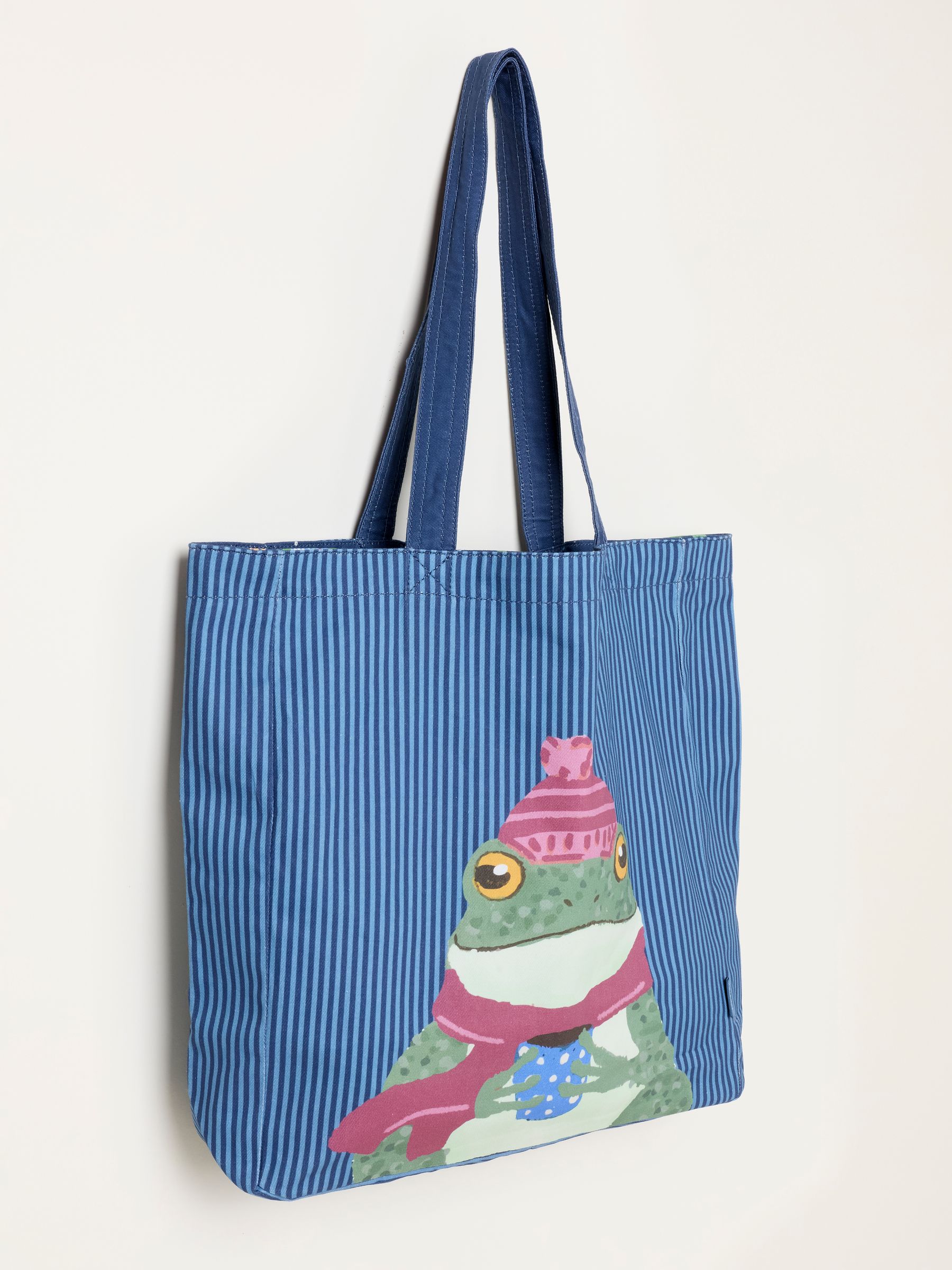 Navy Frog Printed Reversible Tote Bag - Image 3 of 3