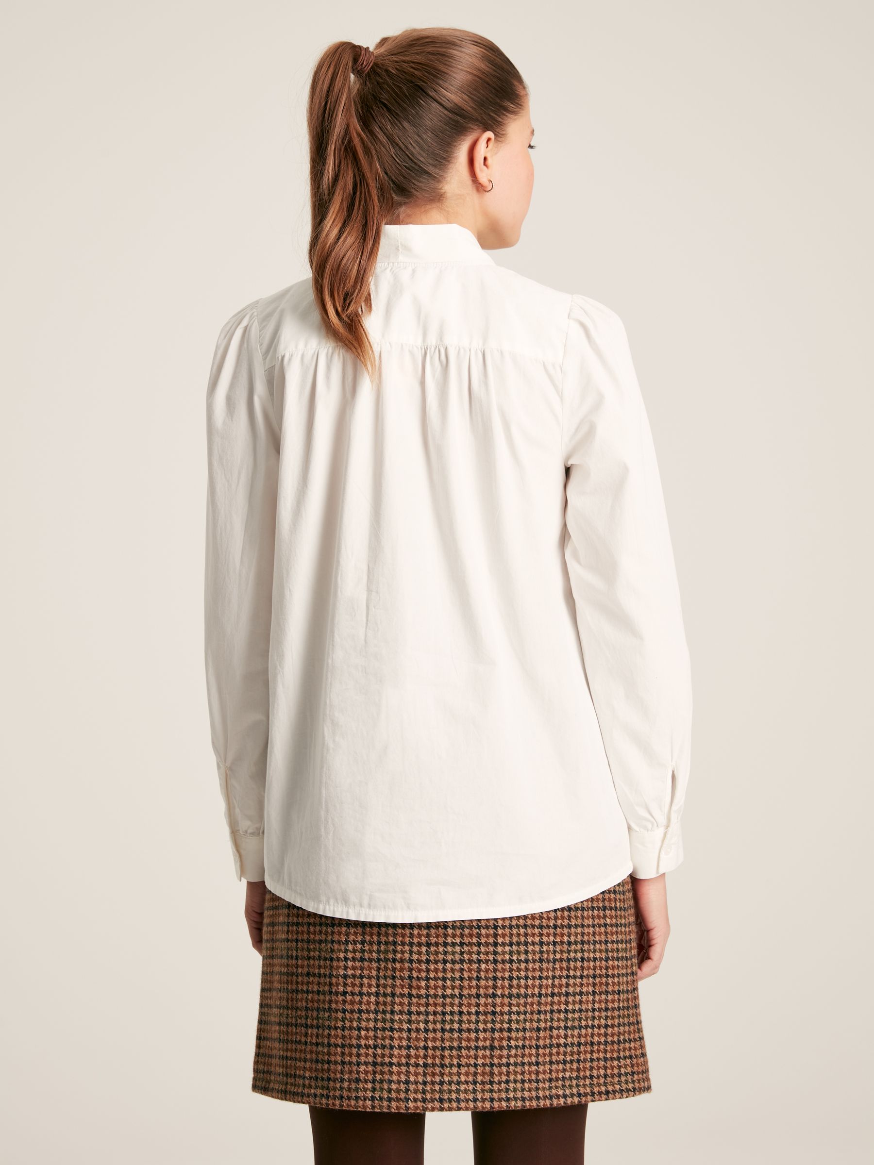 Everly White Tie Neck Blouse - Image 2 of 7