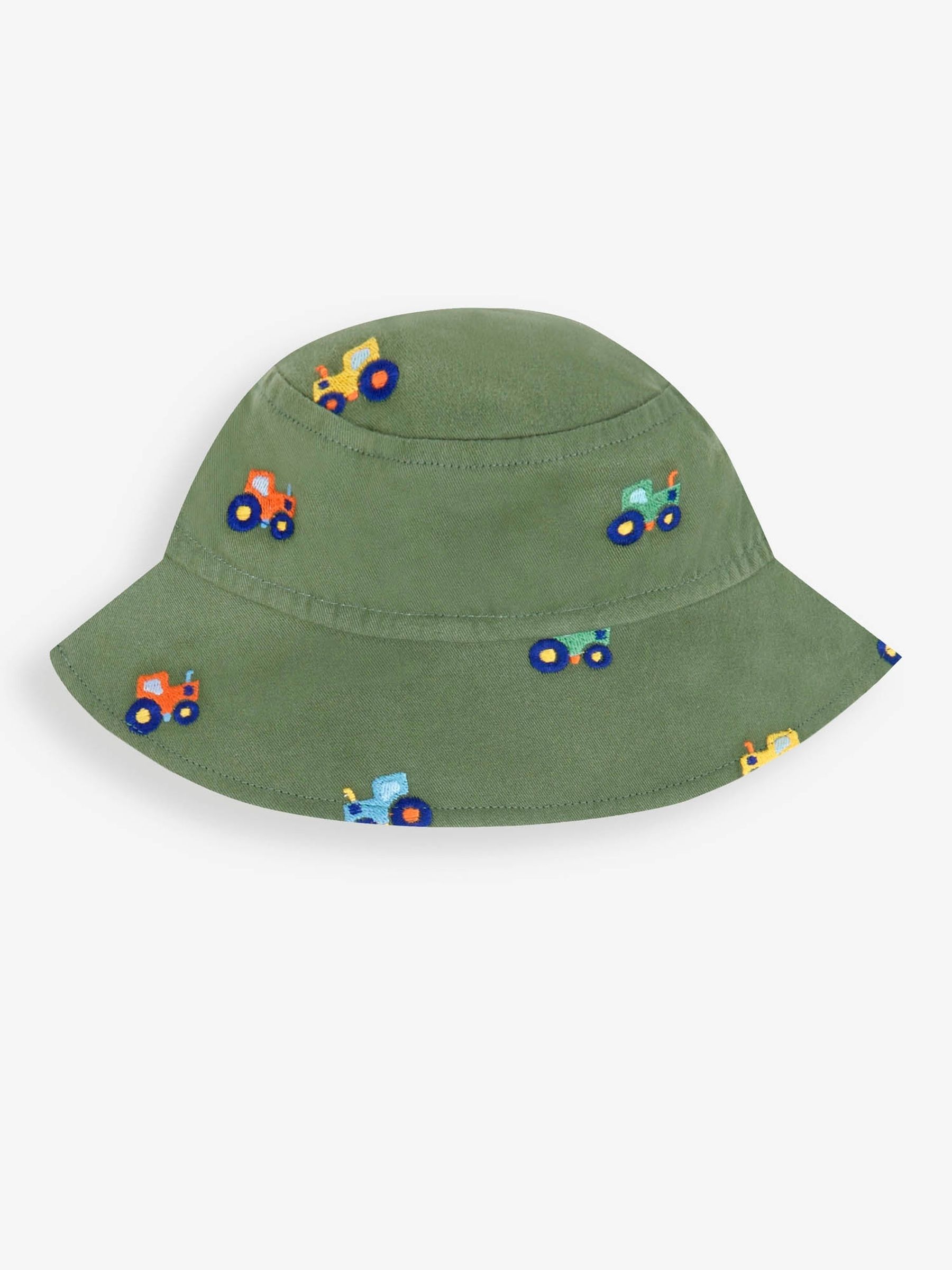 Khaki Green Tractor Embroidered Twill Sun Hat - Image 1 of 2