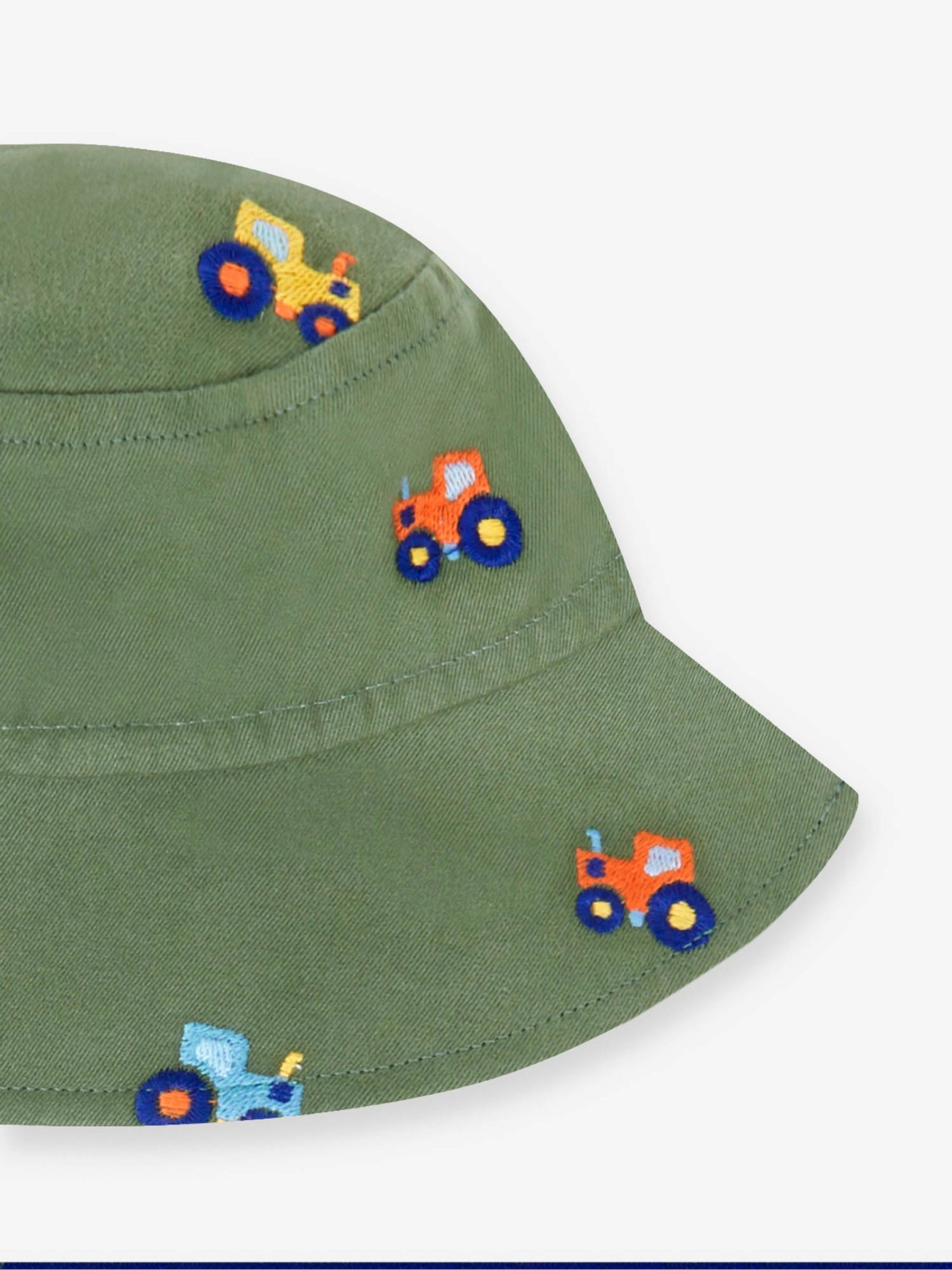 Khaki Green Tractor Embroidered Twill Sun Hat - Image 2 of 2