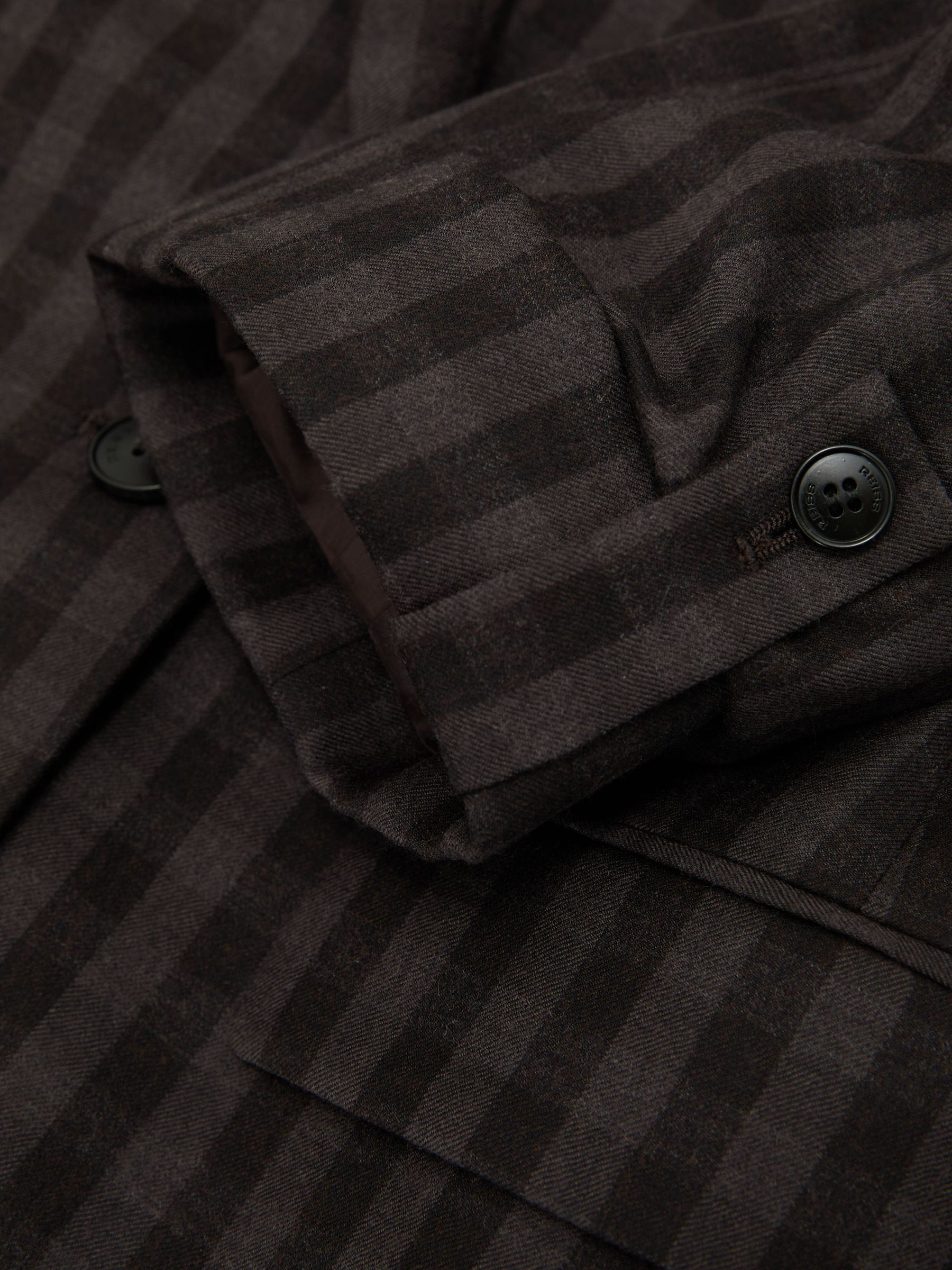Wool Check Relaxed Double-Breasted Blazer in Grape Check - Image 6 of 6