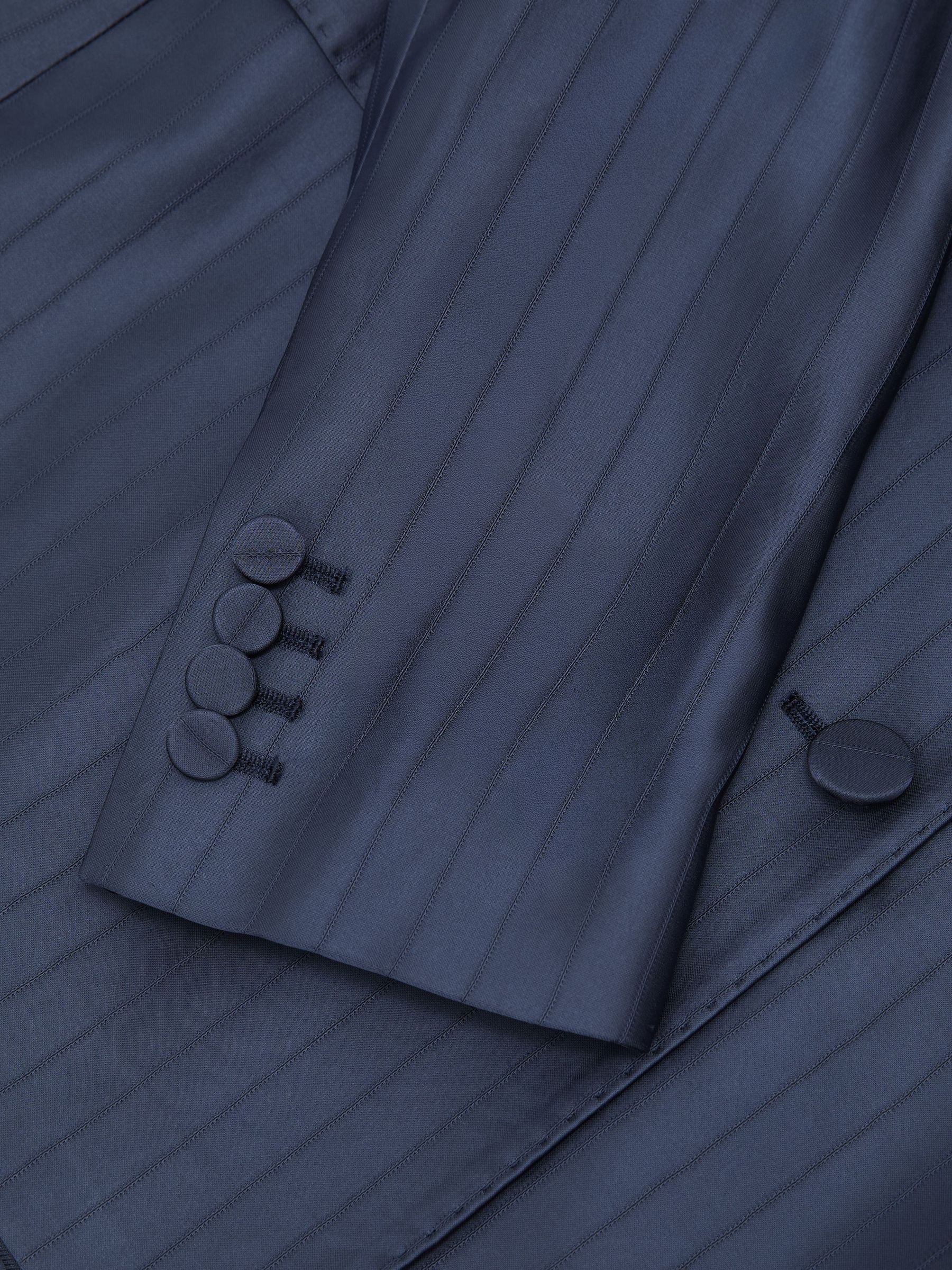 Atelier Satin Pinstripe Double-Breasted Blazer in Navy - Image 8 of 8