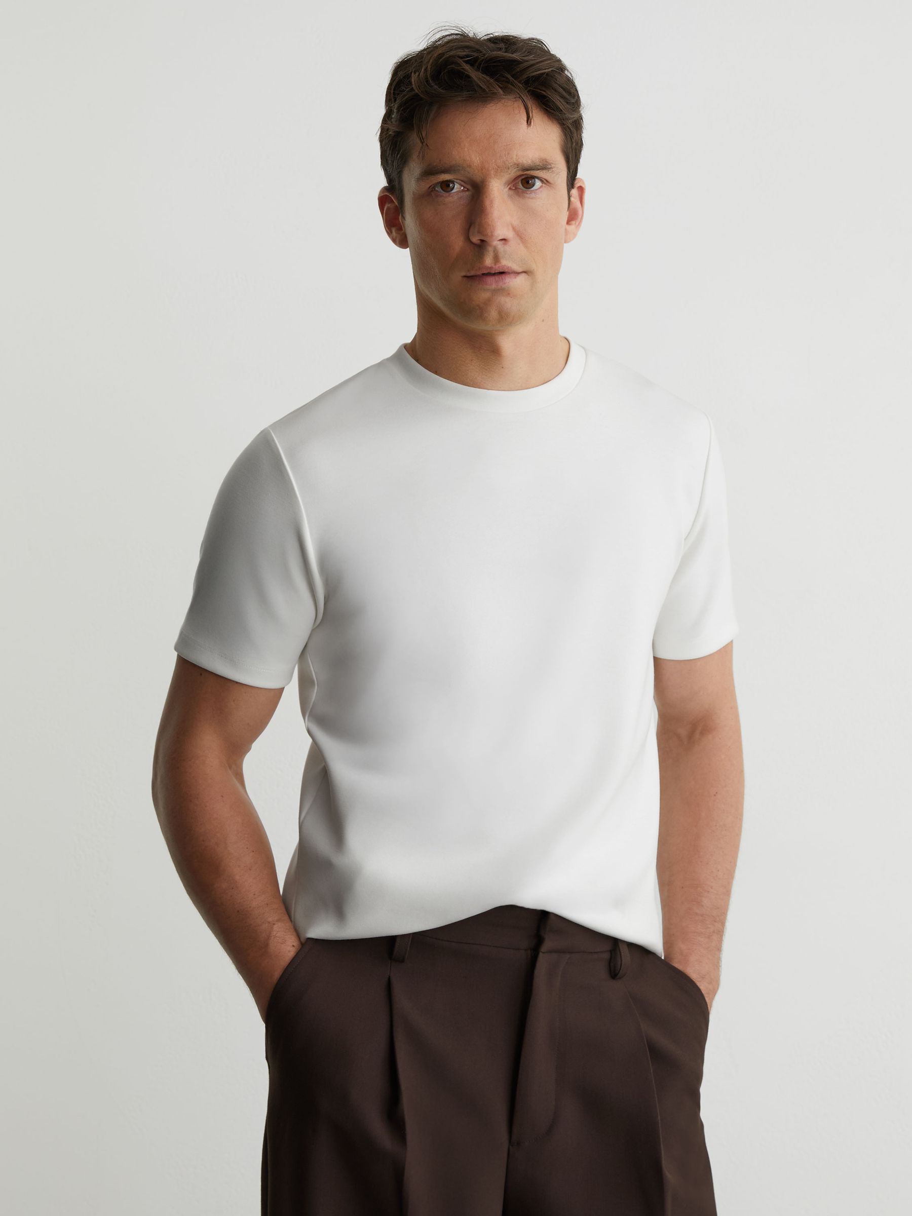 Premium-Interlock Modern-Fit T-Shirt in White - image 2