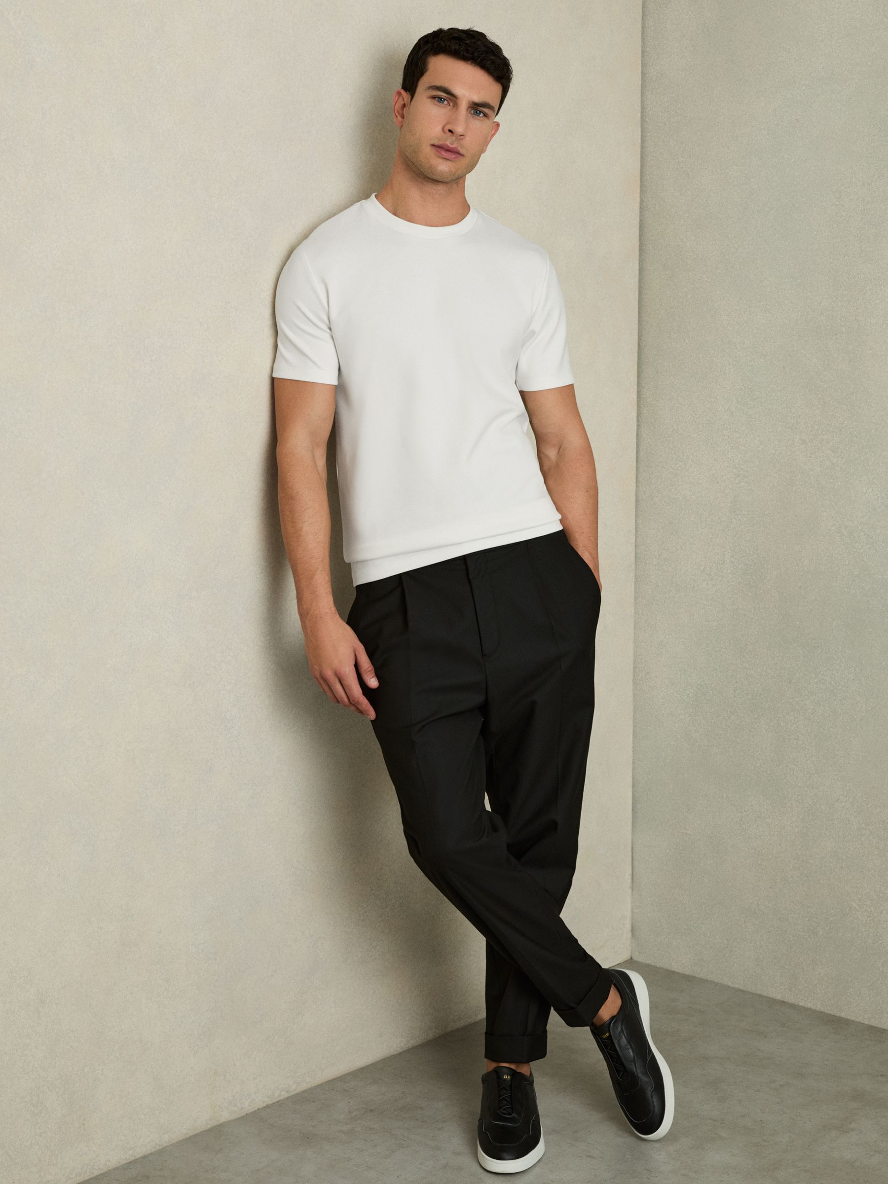 Interlock-Jersey Crew-Neck T-Shirt in White - Image 2 of 7