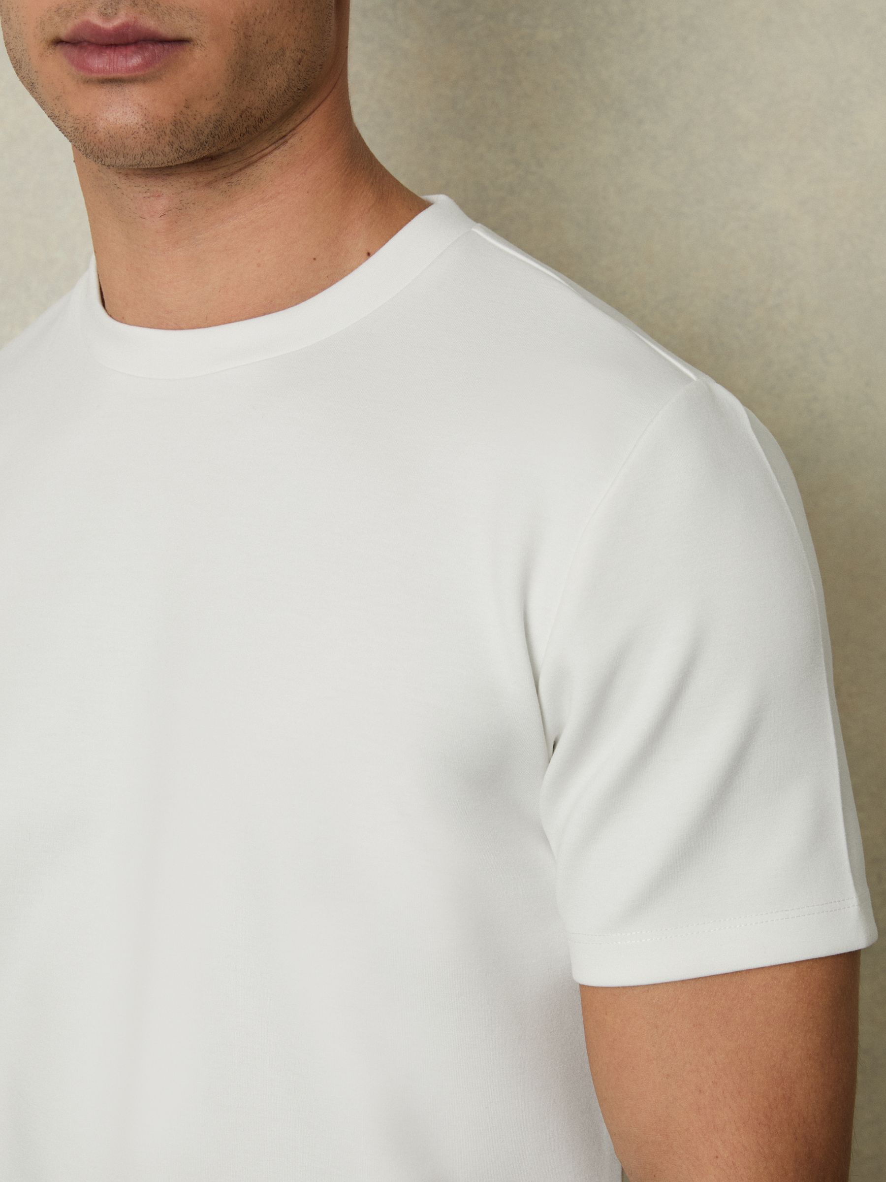 Interlock-Jersey Crew-Neck T-Shirt in White - Image 3 of 7