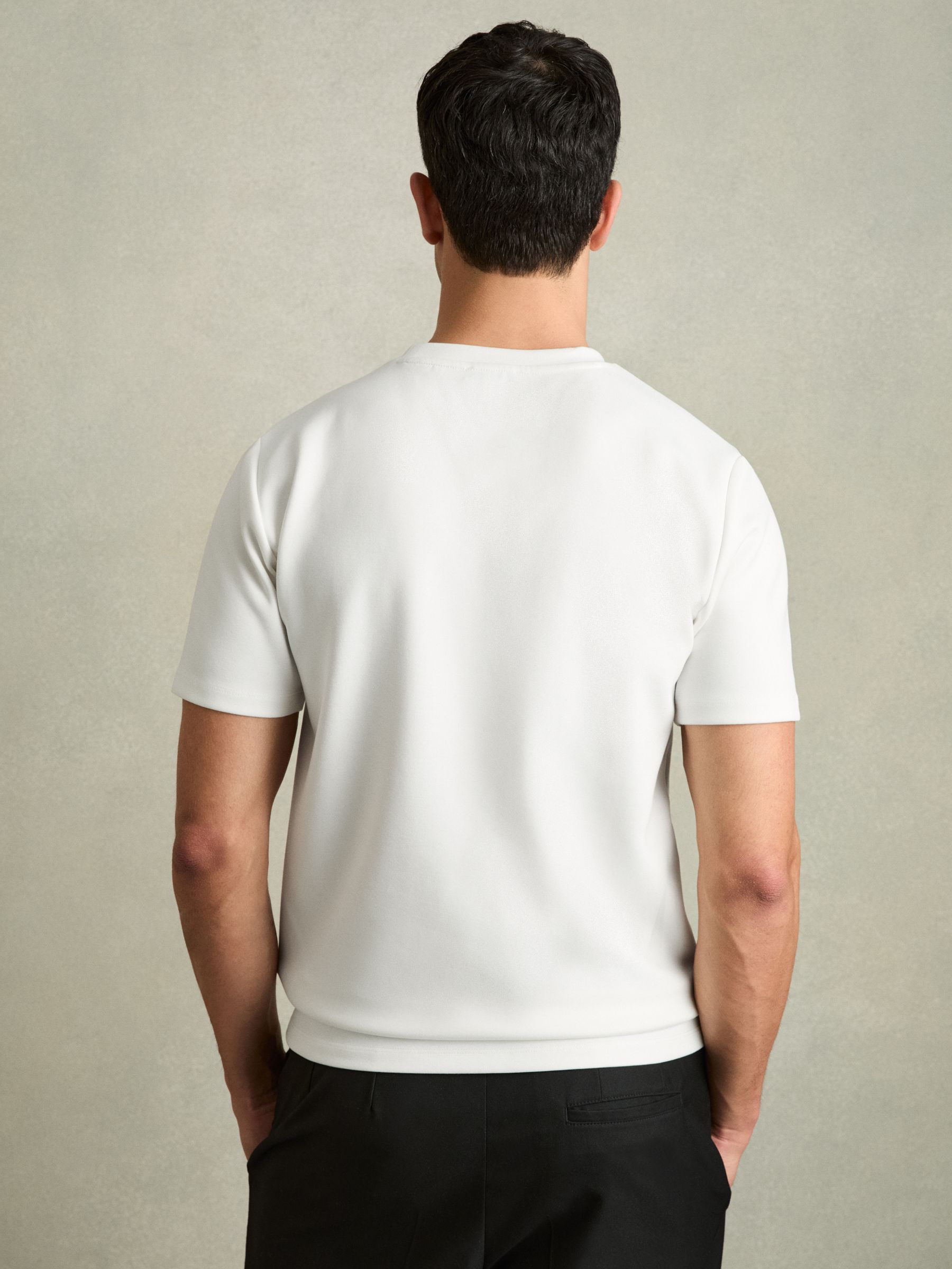 Interlock-Jersey Crew-Neck T-Shirt in White - Image 4 of 7