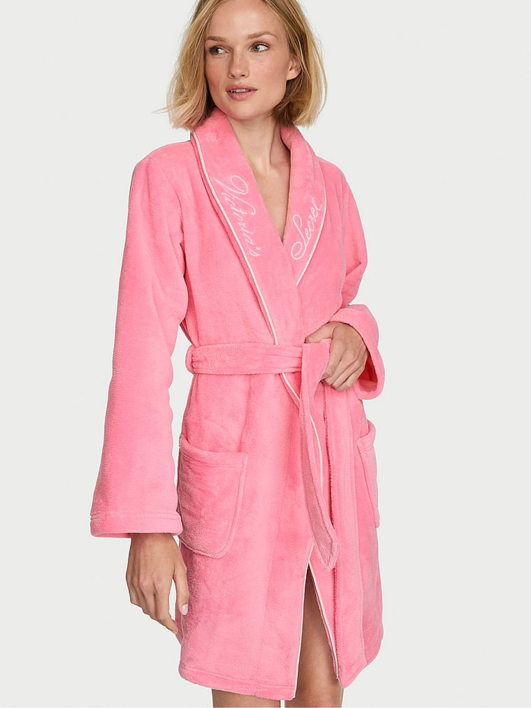 Sexy Little Pink Fluffy Short Dressing Gown - Image 1 of 2