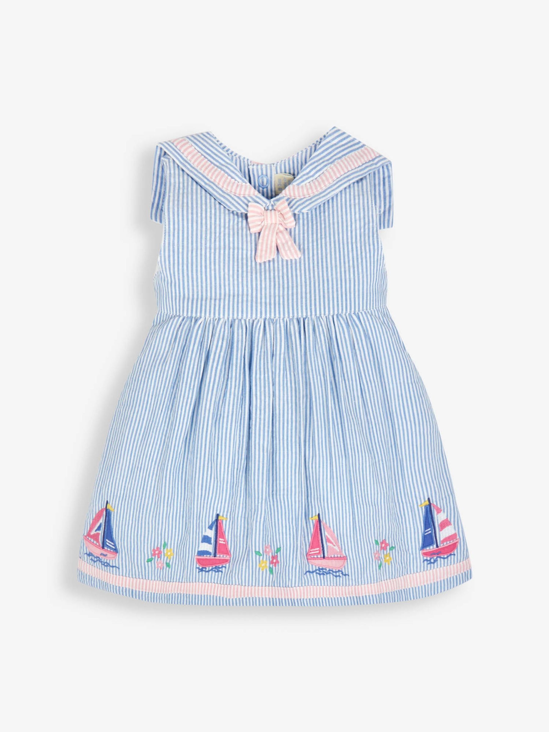 Blue Sailboat Baby Dress With Knickers - Image 4 of 7