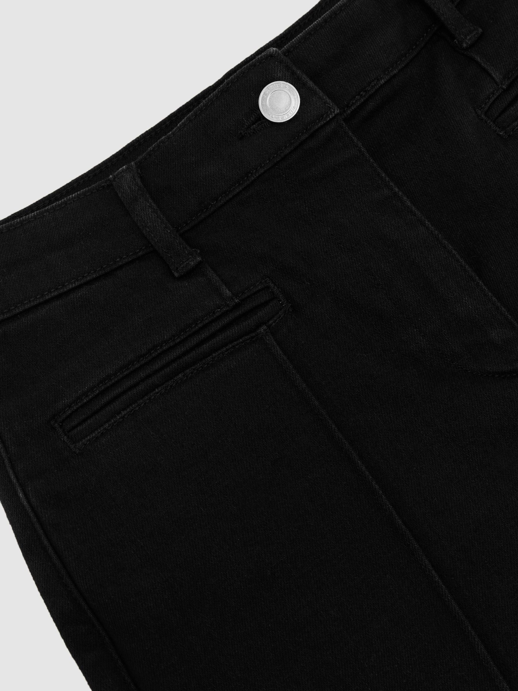 Pintuck-Detail Flared Jeans in Black - Image 6 of 7