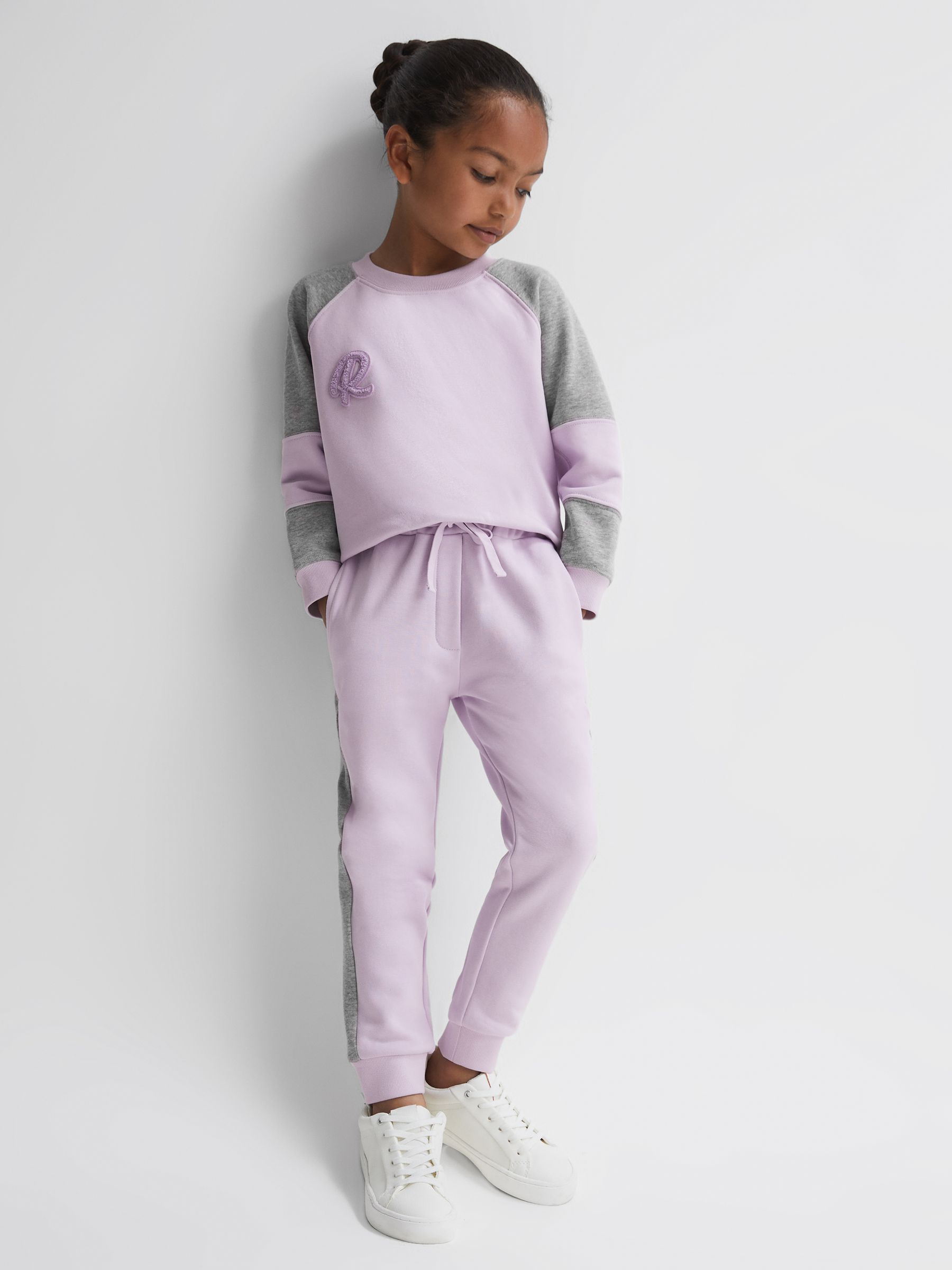 4-9 yrs Side Stripe Drawstring Joggers in Lilac - Image 1 of 5