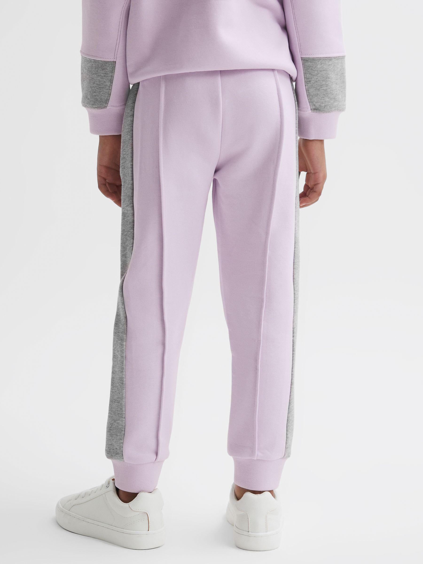 4-9 yrs Side Stripe Drawstring Joggers in Lilac - Image 4 of 5