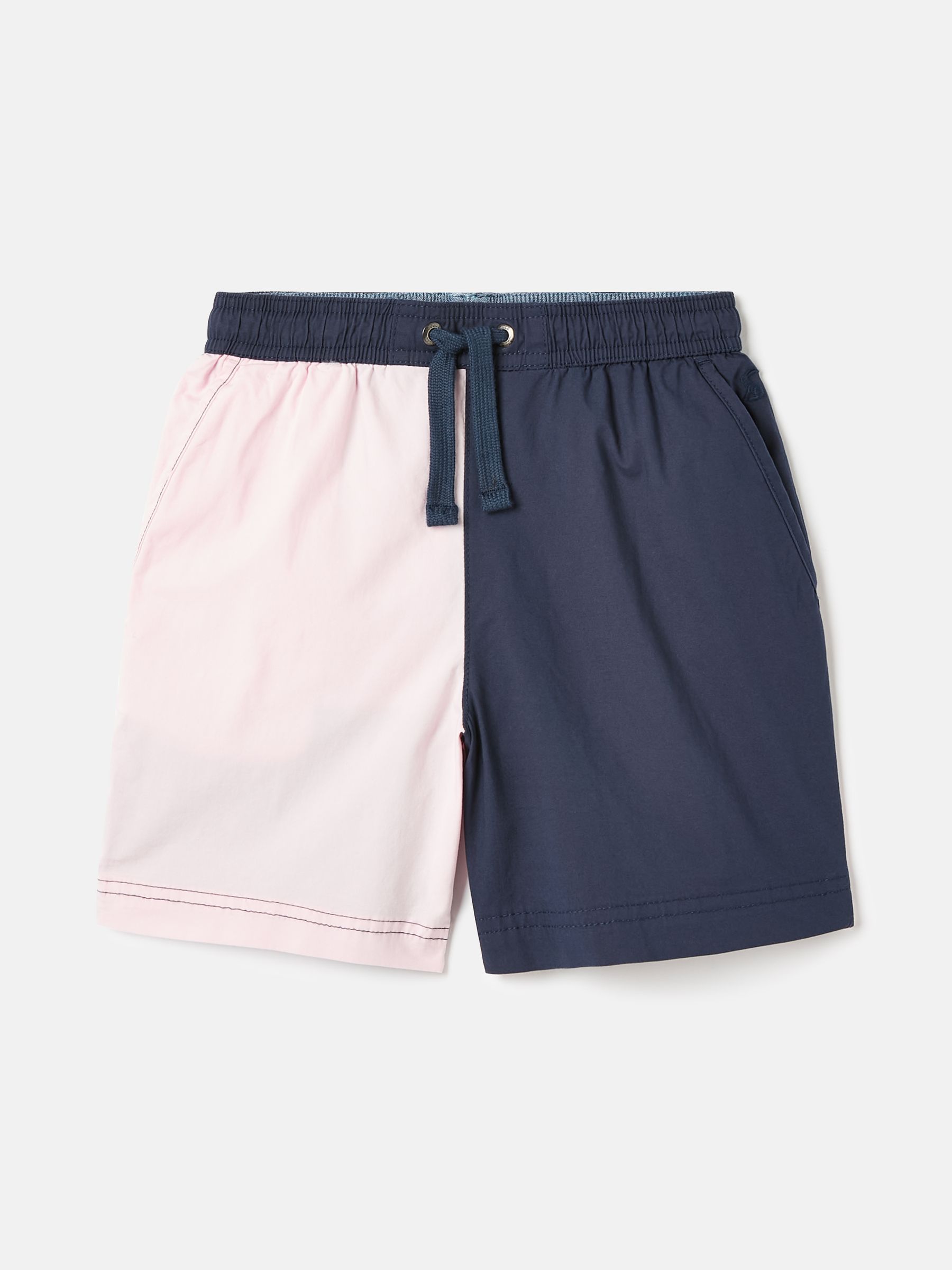 Quayside Navy & Pink Elastic Waist Chino Shorts - Image 1 of 5
