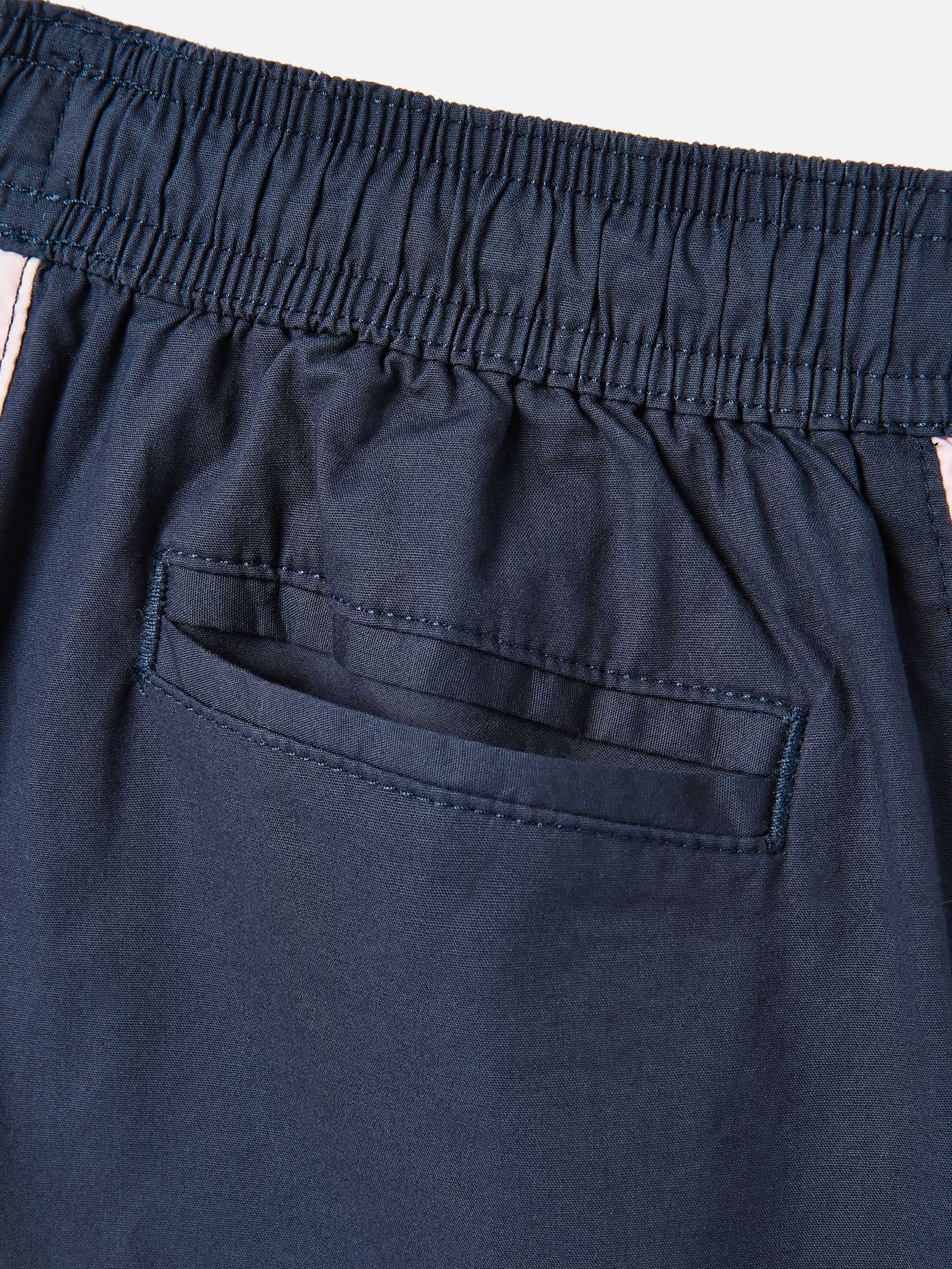 Quayside Navy & Pink Elastic Waist Chino Shorts - Image 4 of 5