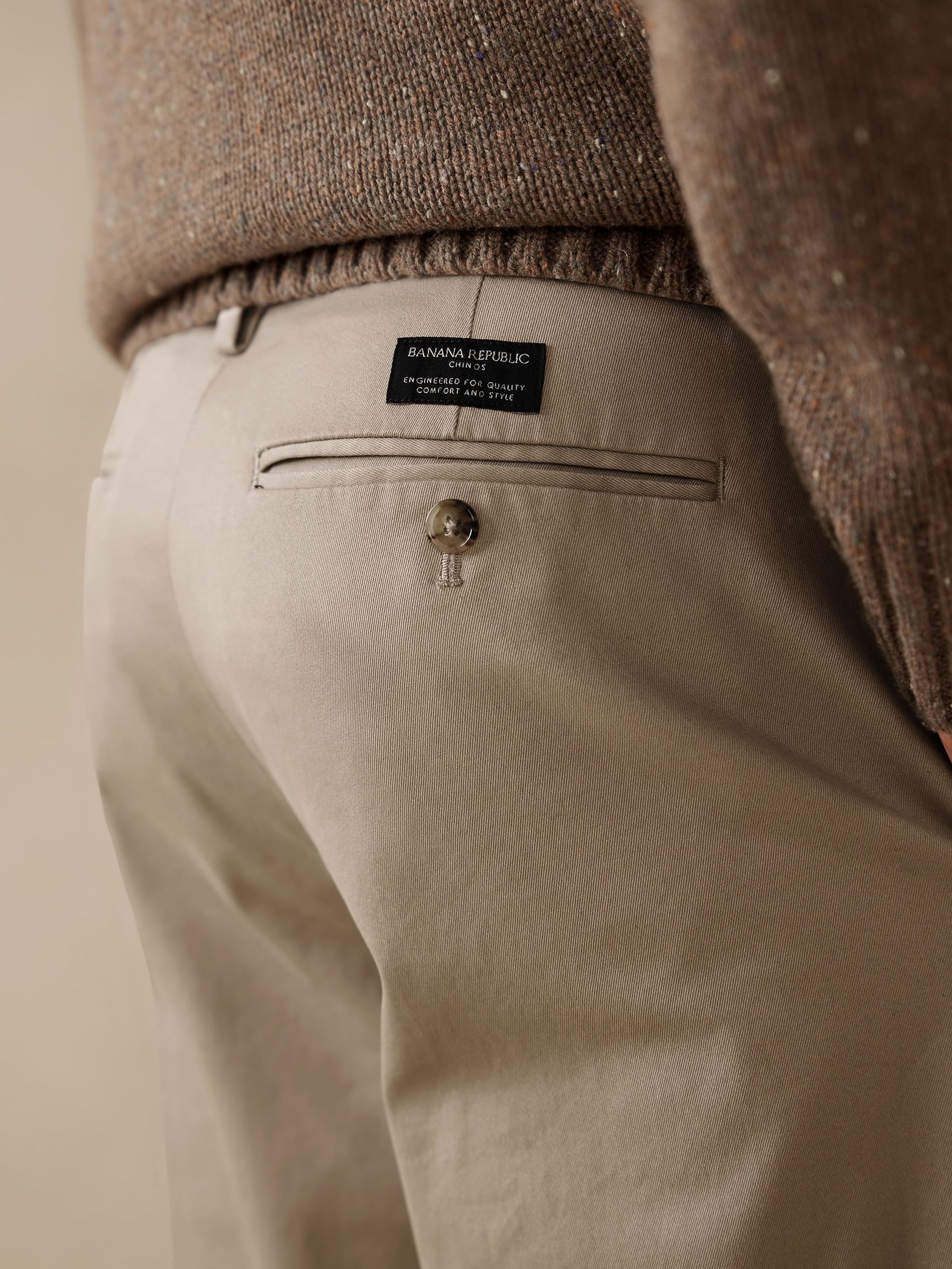 Banana Republic Beige Slim Rapid Movement Chinos - Image 3 of 4