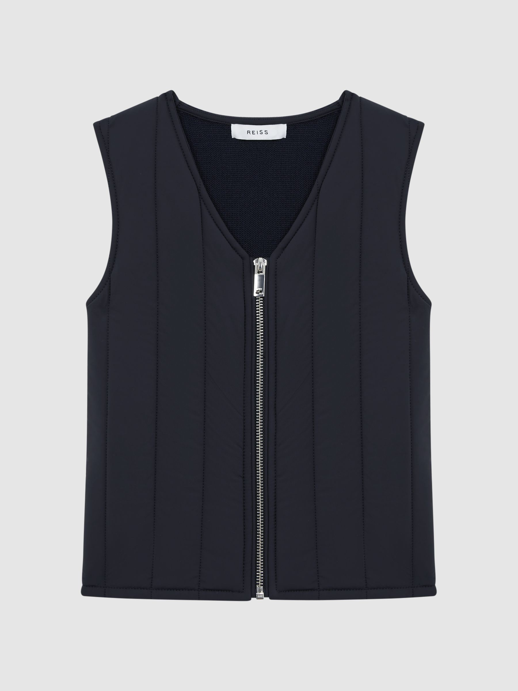 3-9 yrs Quilted Sleeveless Gilet in Navy - Image 2 of 6
