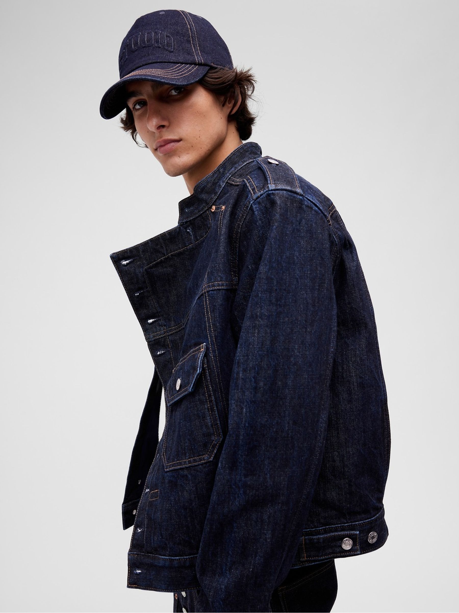GapStudio Dark Wash Logo Baseball Cap - Image 2 of 7 GapStudio Dark Wash Logo Baseball Cap - Image 2 of 7