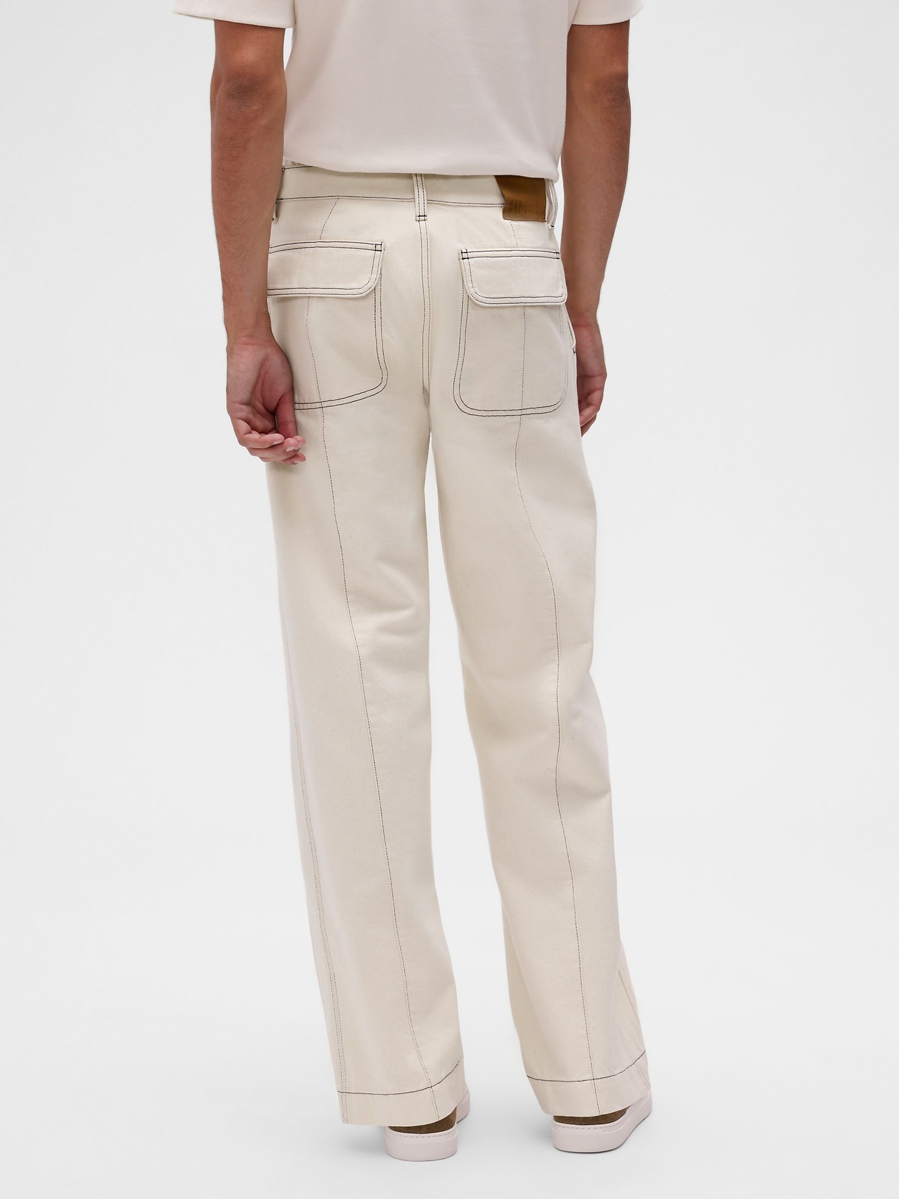 GapStudio Cream Relaxed Utility Jeans - Image 2 of 9