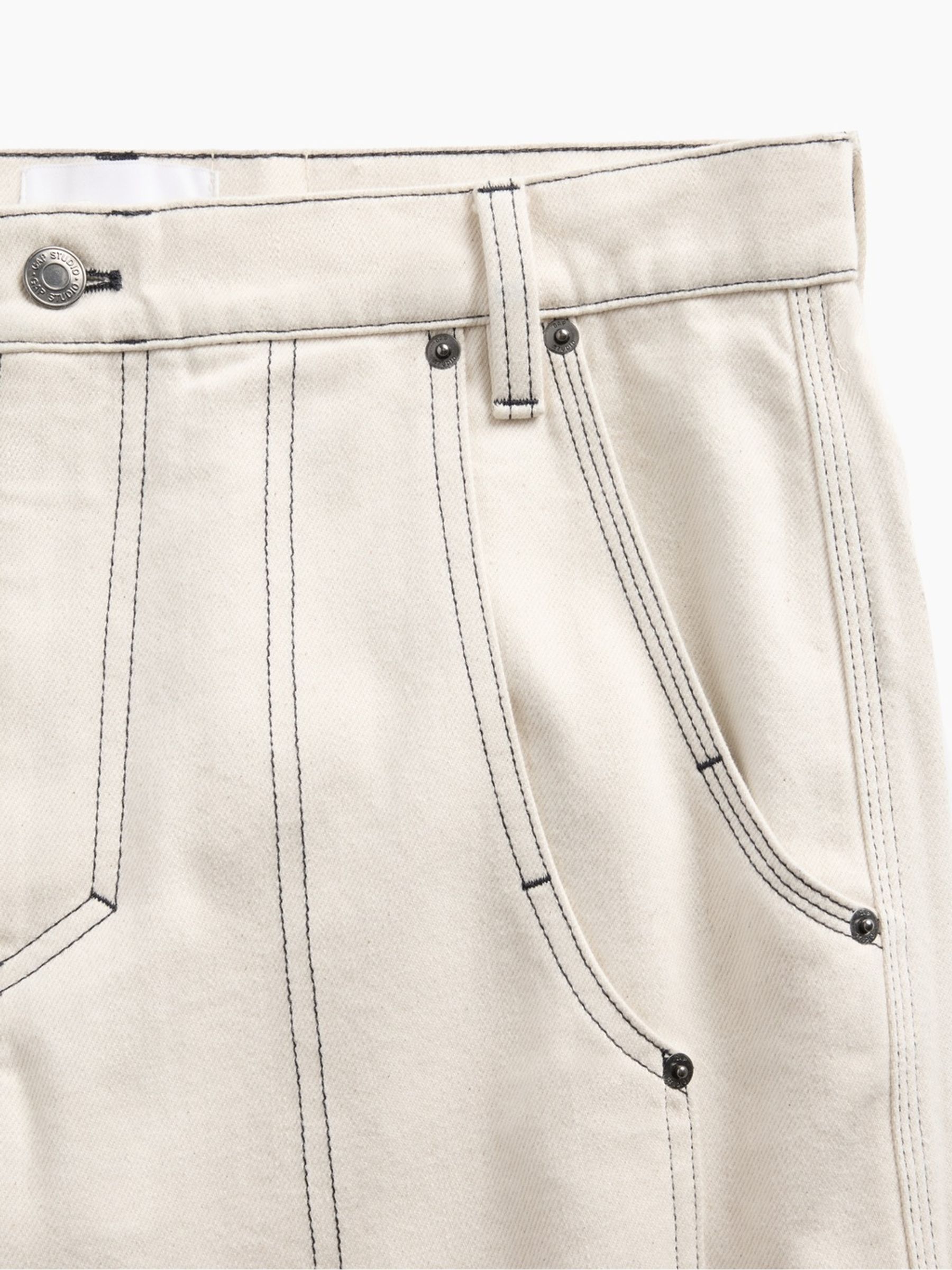 GapStudio Cream Relaxed Utility Jeans - Image 8 of 9