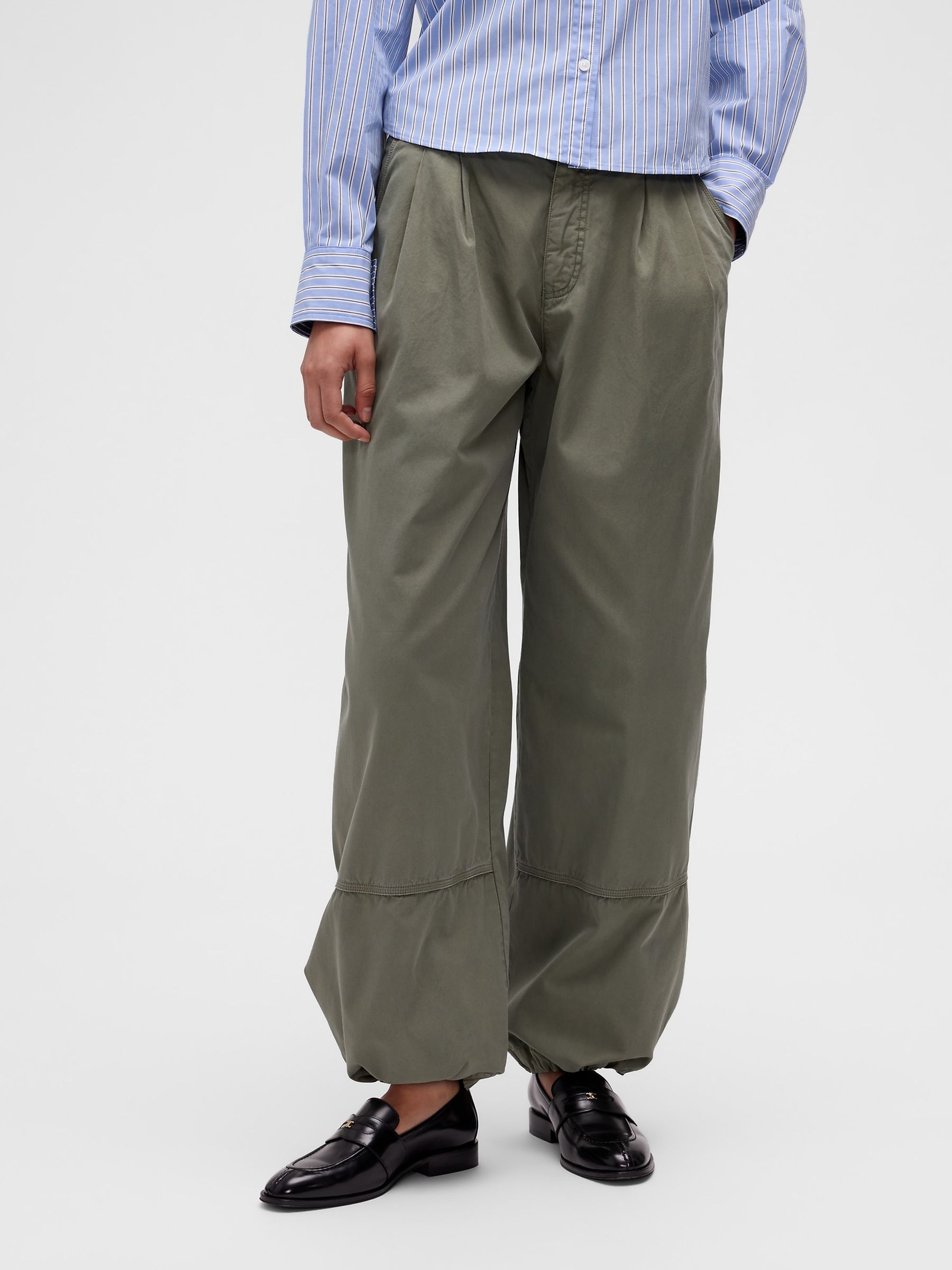 GapStudio Green Pleated Parachute Trousers - Image 1 of 8 GapStudio Green Pleated Parachute Trousers - Image 1 of 8