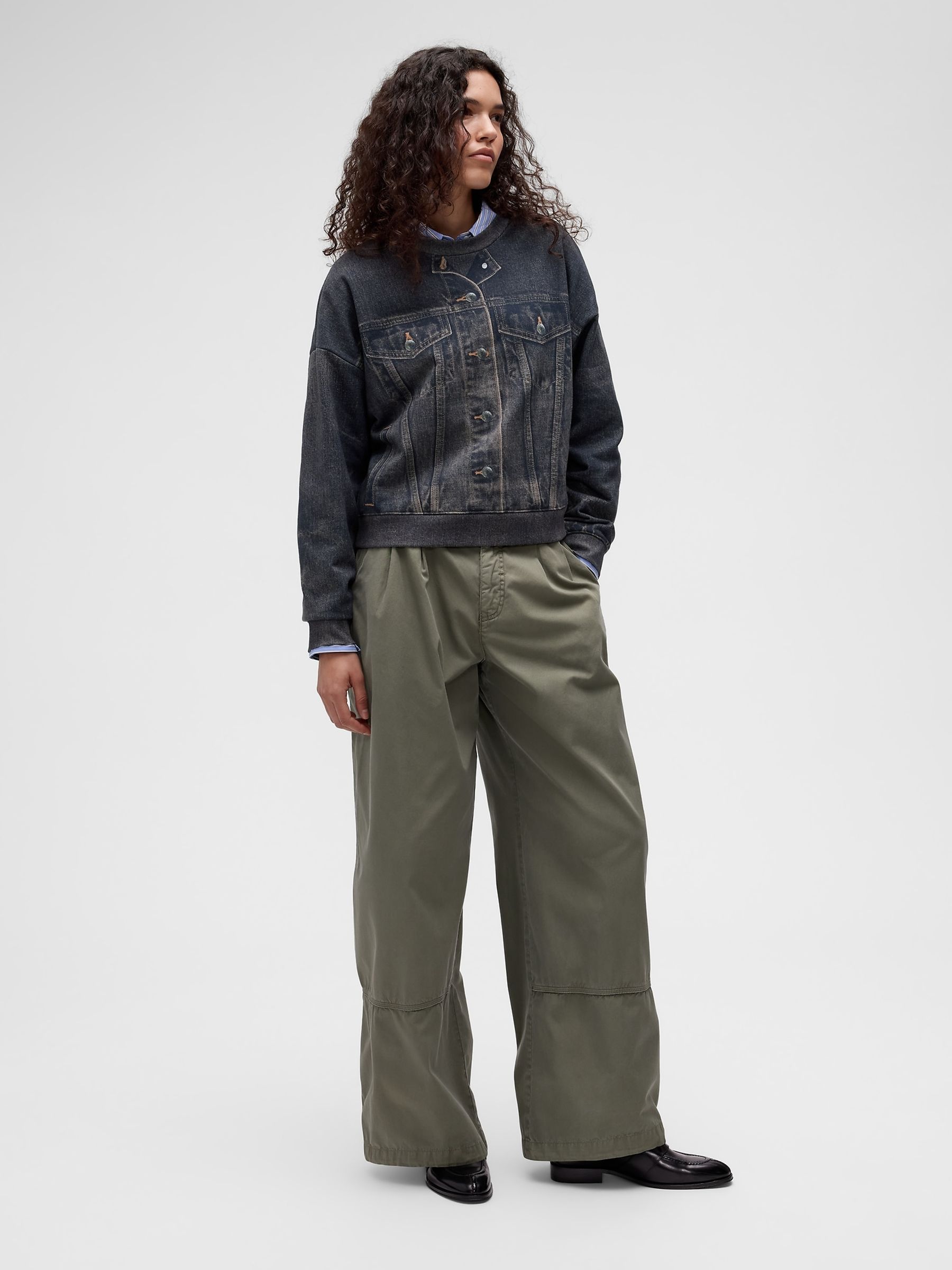 GapStudio Dark Printed Denim Sweatshirt - Image 3 of 8