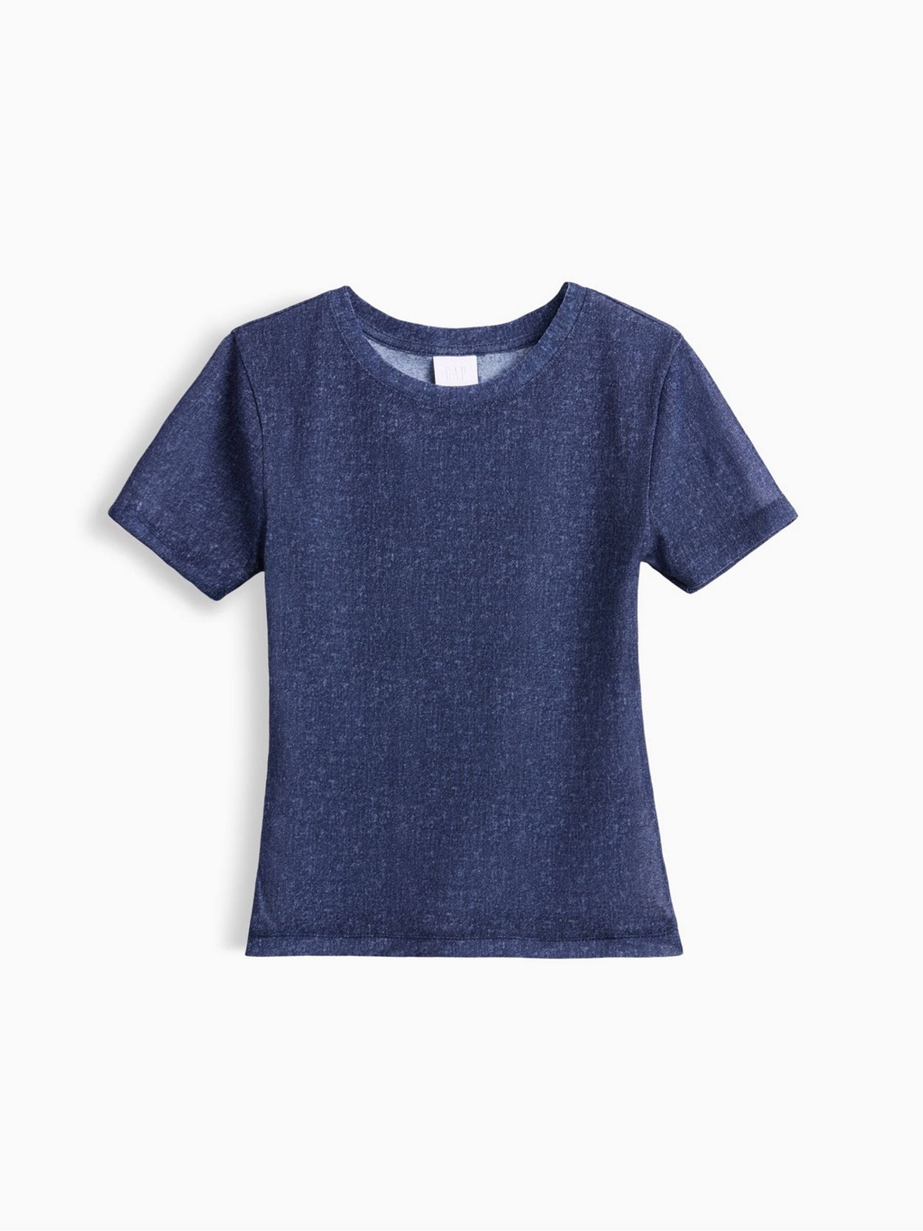 GapStudio Dark Printed Denim Sheer T-Shirt - Image 5 of 7