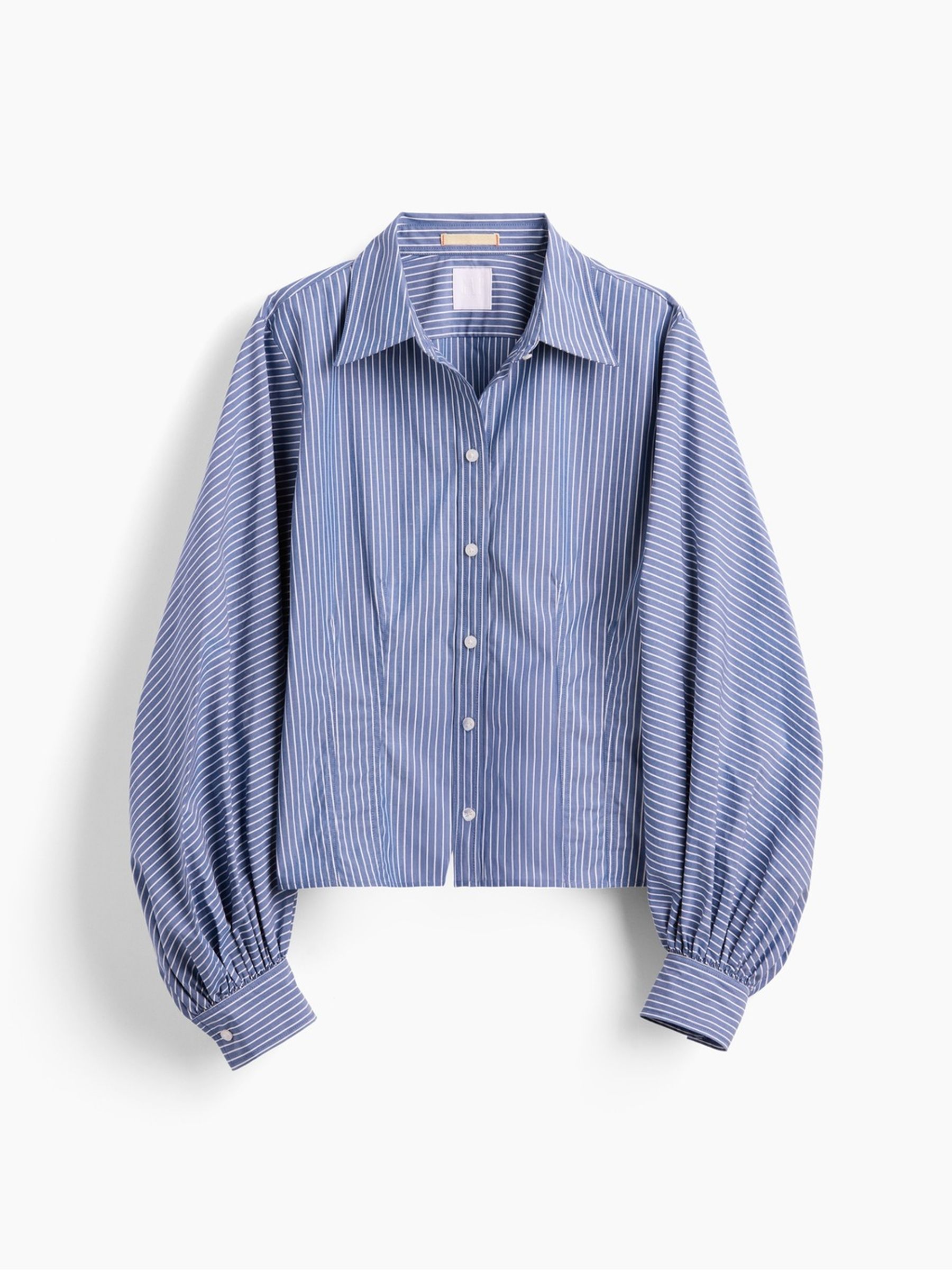 GapStudio Blue Stripe Poplin Fitted Shirt - Image 5 of 8