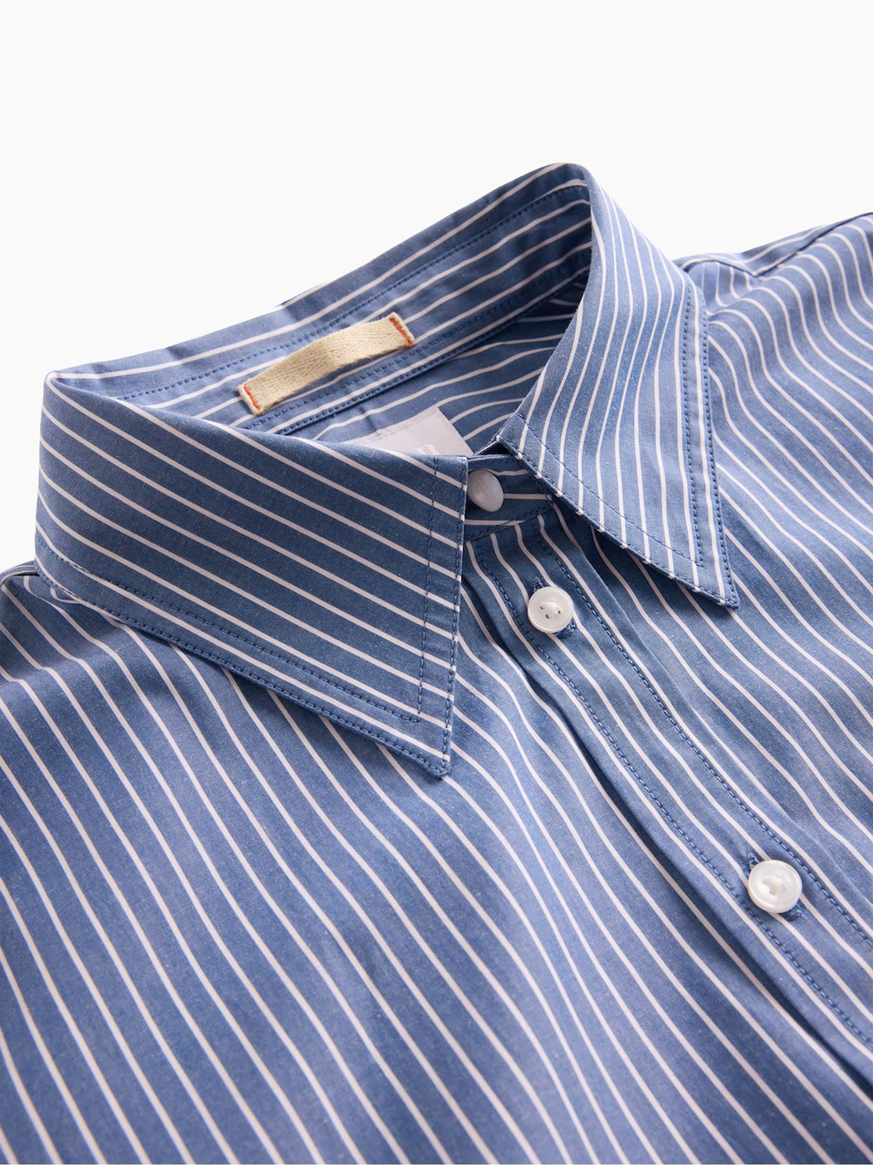 GapStudio Blue Stripe Poplin Fitted Shirt - Image 6 of 8