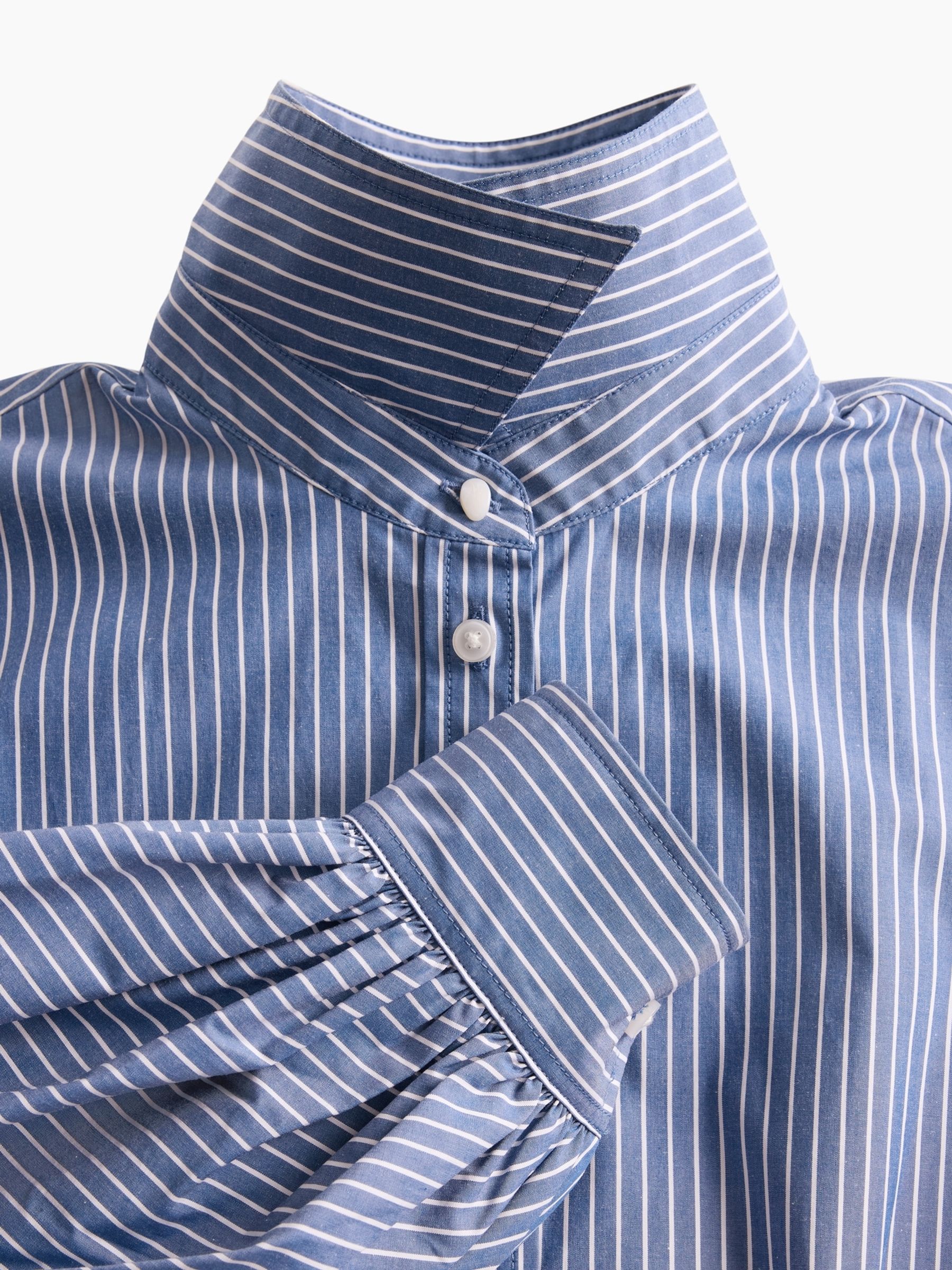 GapStudio Blue Stripe Poplin Fitted Shirt - Image 7 of 8