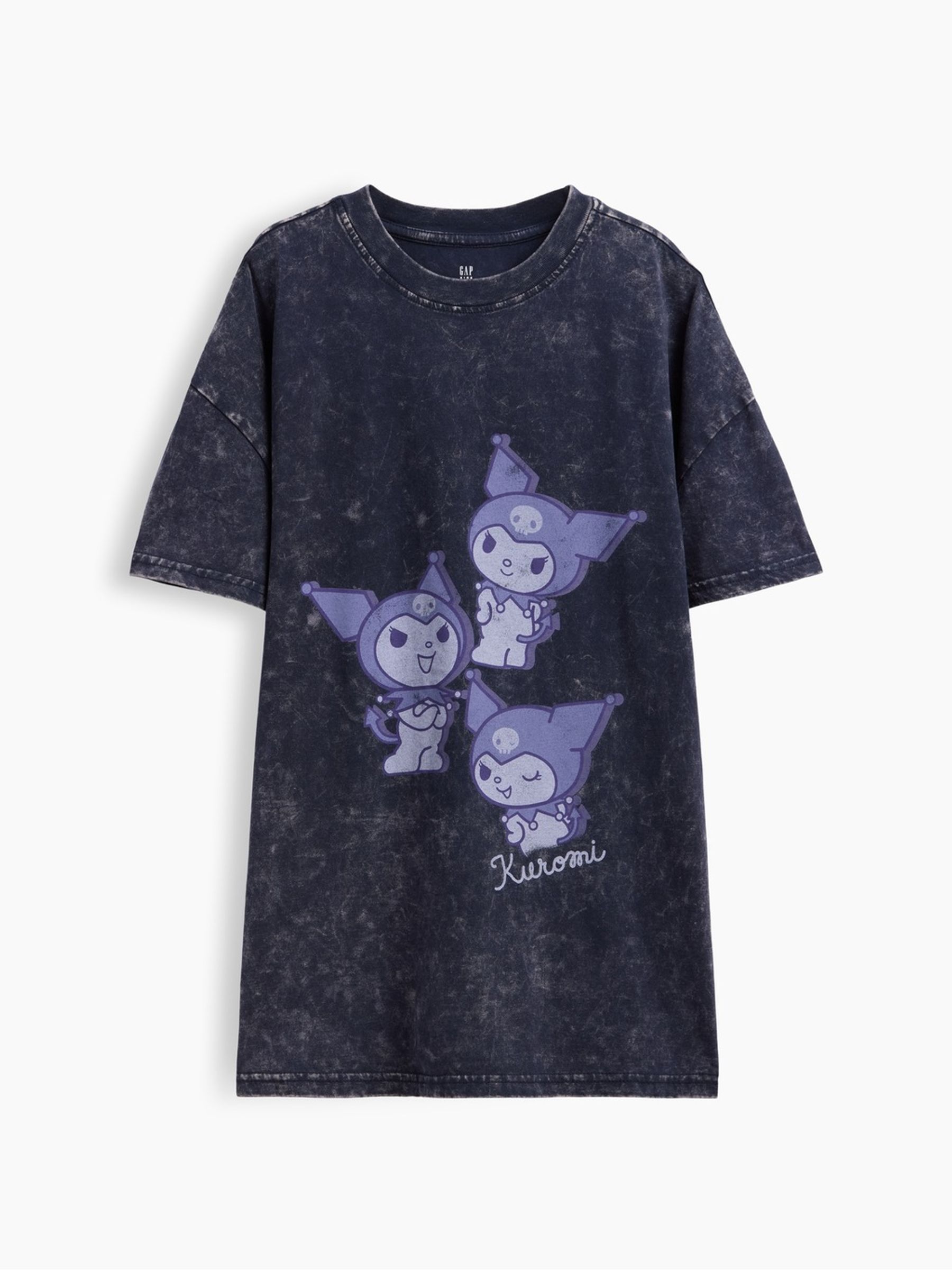 Navy Kuromi Oversized Boxy Graphic T-Shirt - Image 3 of 4