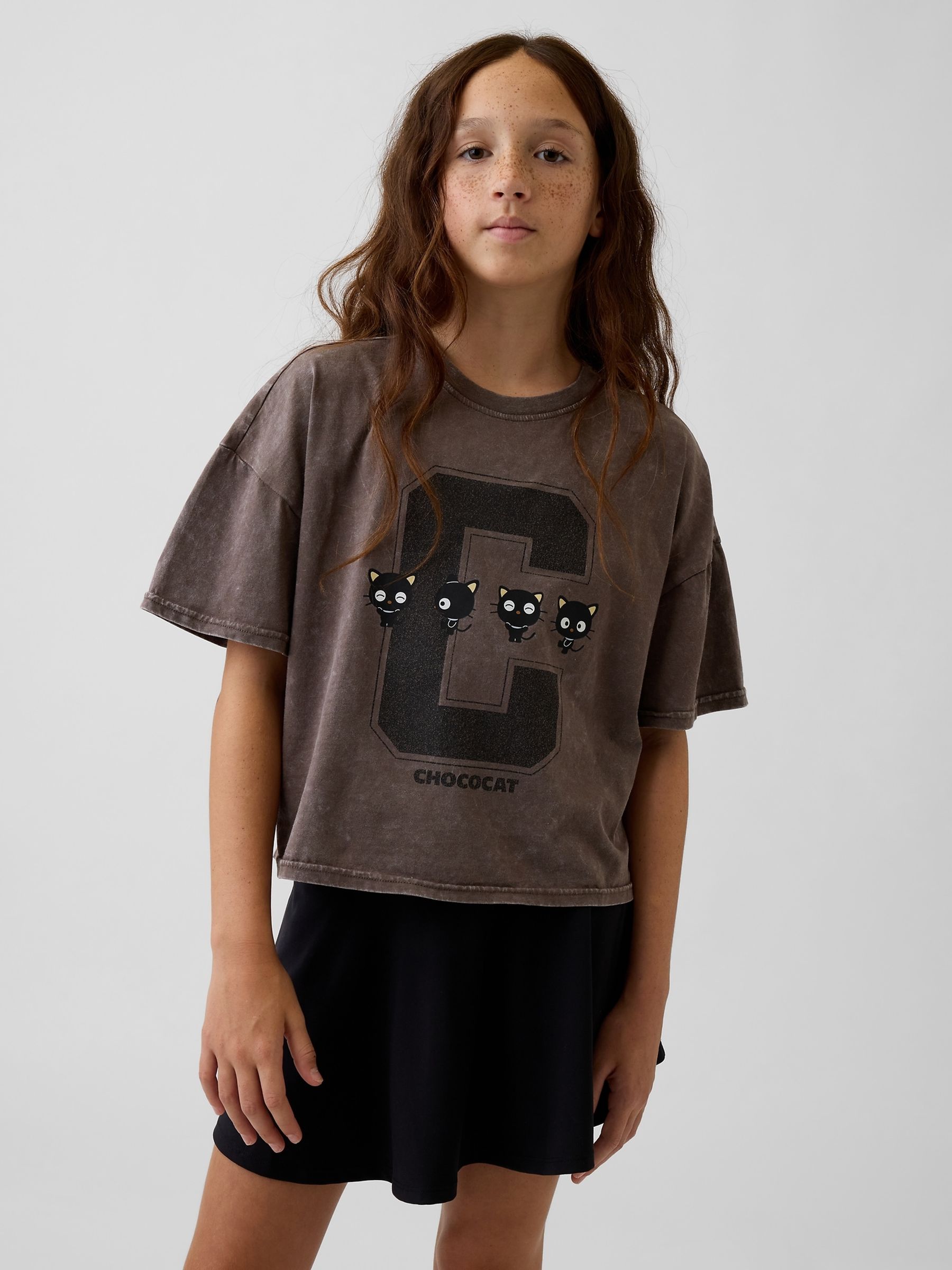 Brown Chococat Oversized Boxy Graphic T-Shirt - Image 1 of 5