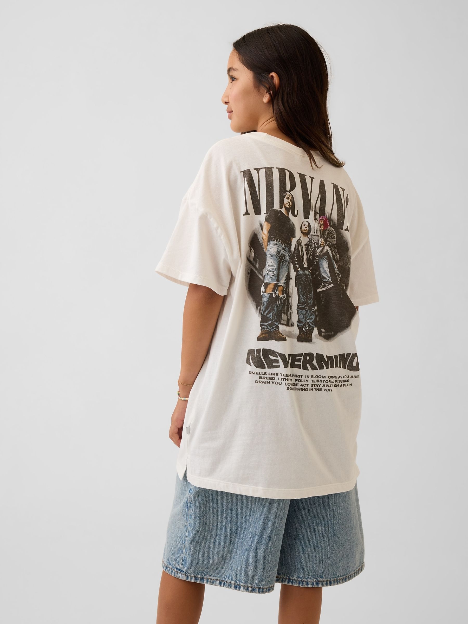 White Nirvana Nirvana Oversized T-Shirt - Image 2 of 4 White Nirvana Nirvana Oversized T-Shirt - Image 2 of 4