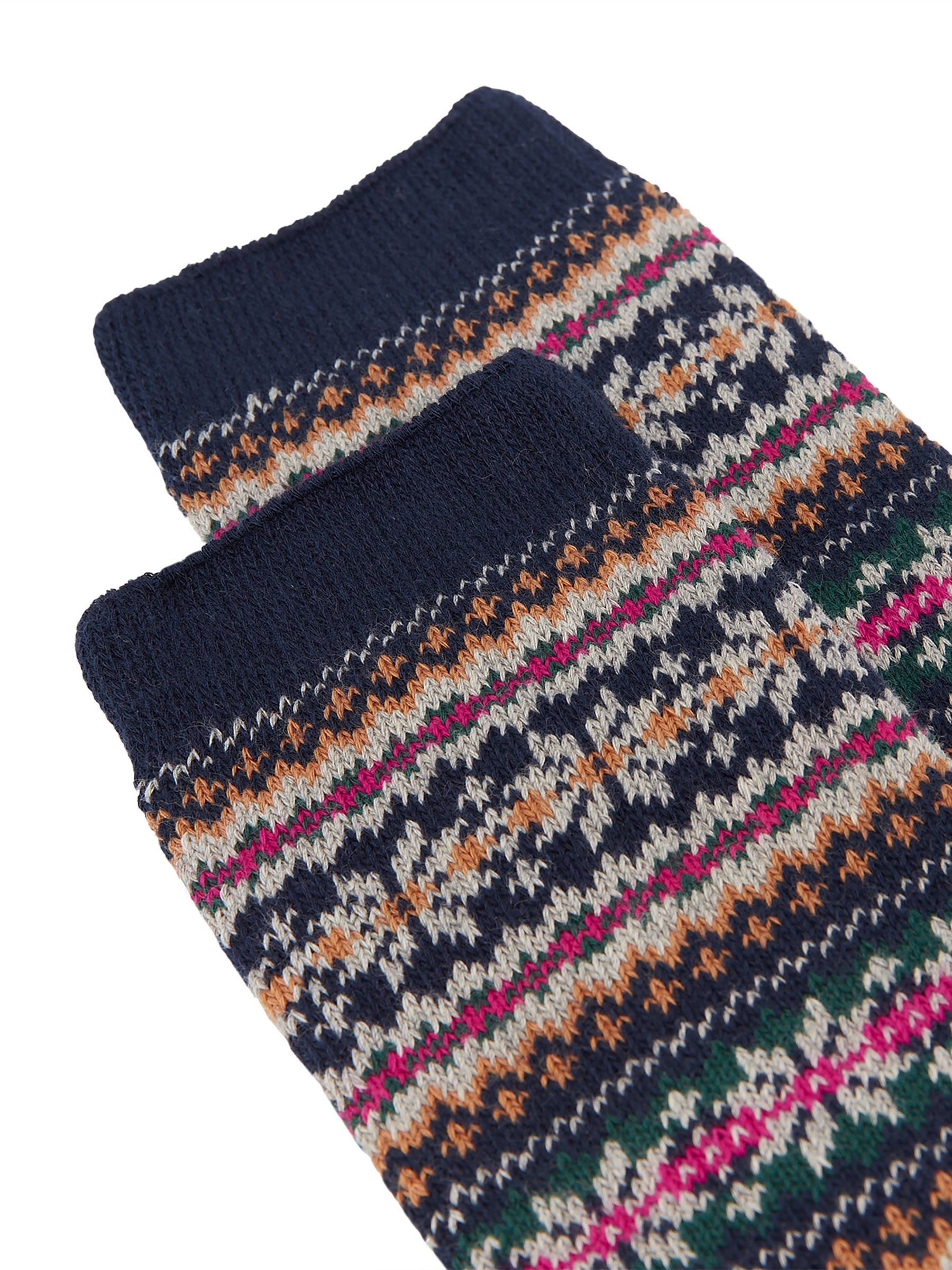 Women's Lucille Navy Fairisle Pattern Socks - Image 3 of 3
