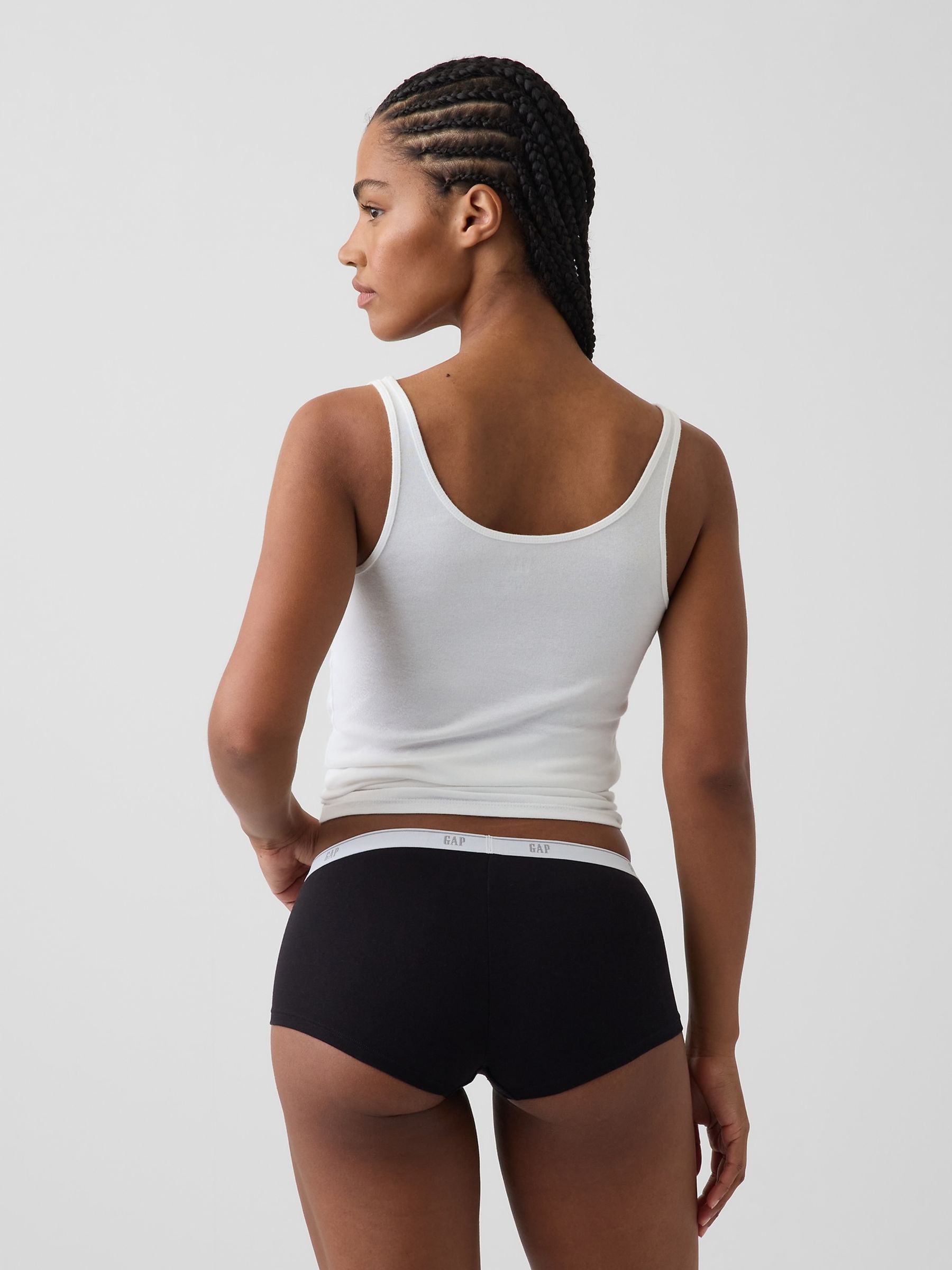 Black Soft Stretch Logo Boy Short Briefs - Image 2 of 4 Black Soft Stretch Logo Boy Short Briefs - Image 2 of 4