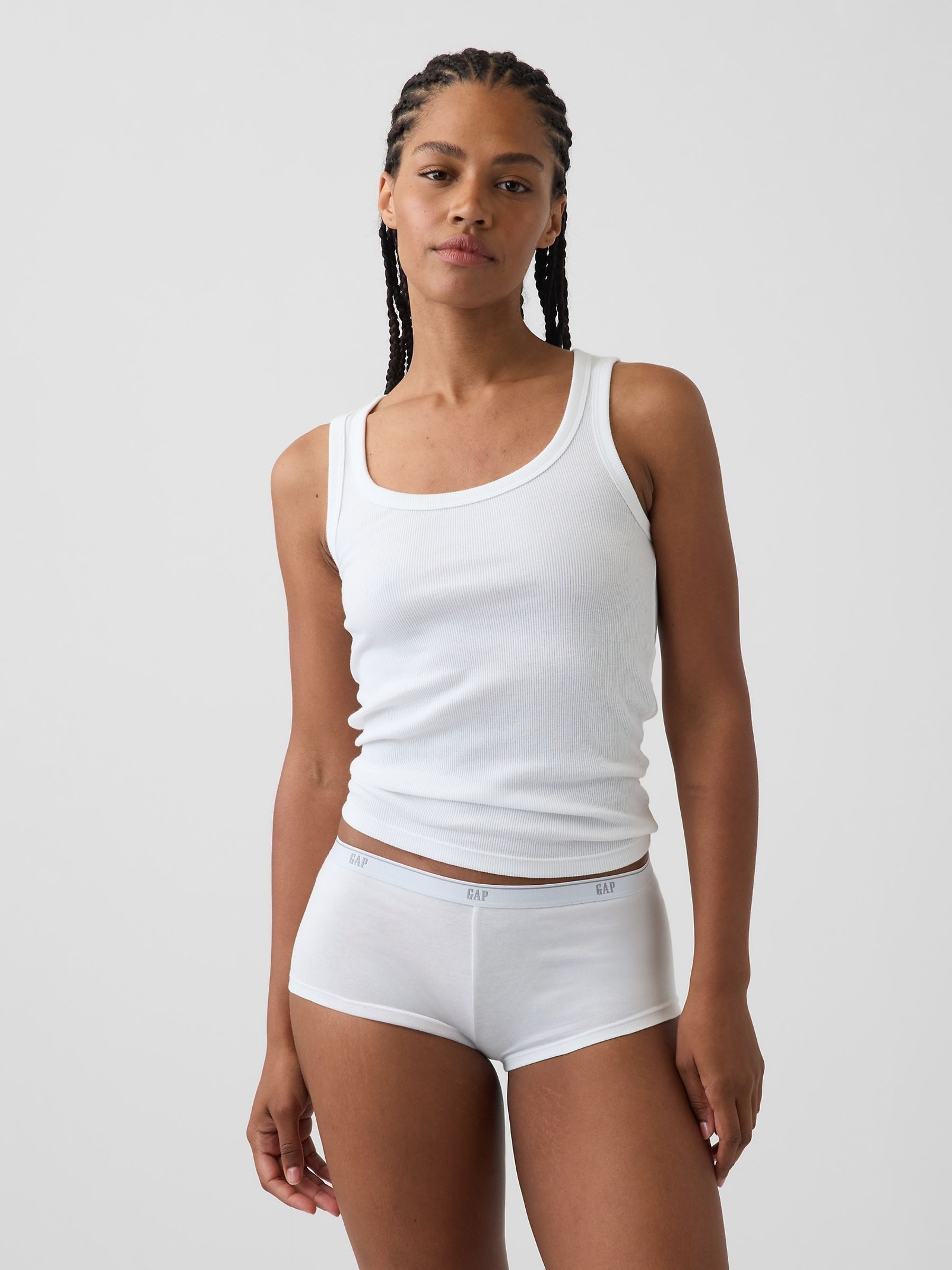 White Soft Stretch Logo Boy Short Briefs - Image 1 of 4