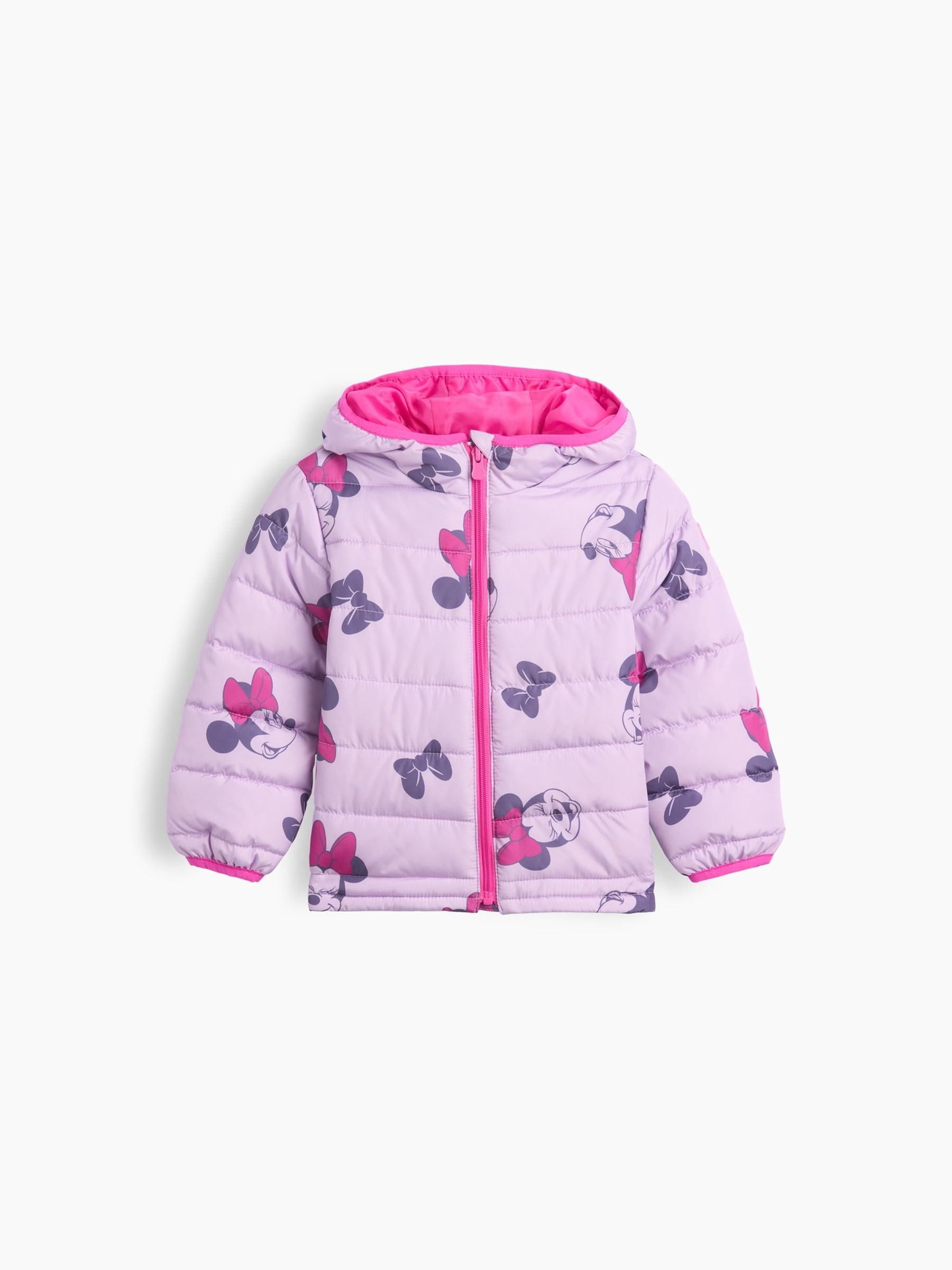 Purple Minnie Mouse Disney Print Puffer Jacket - Image 1 of 3