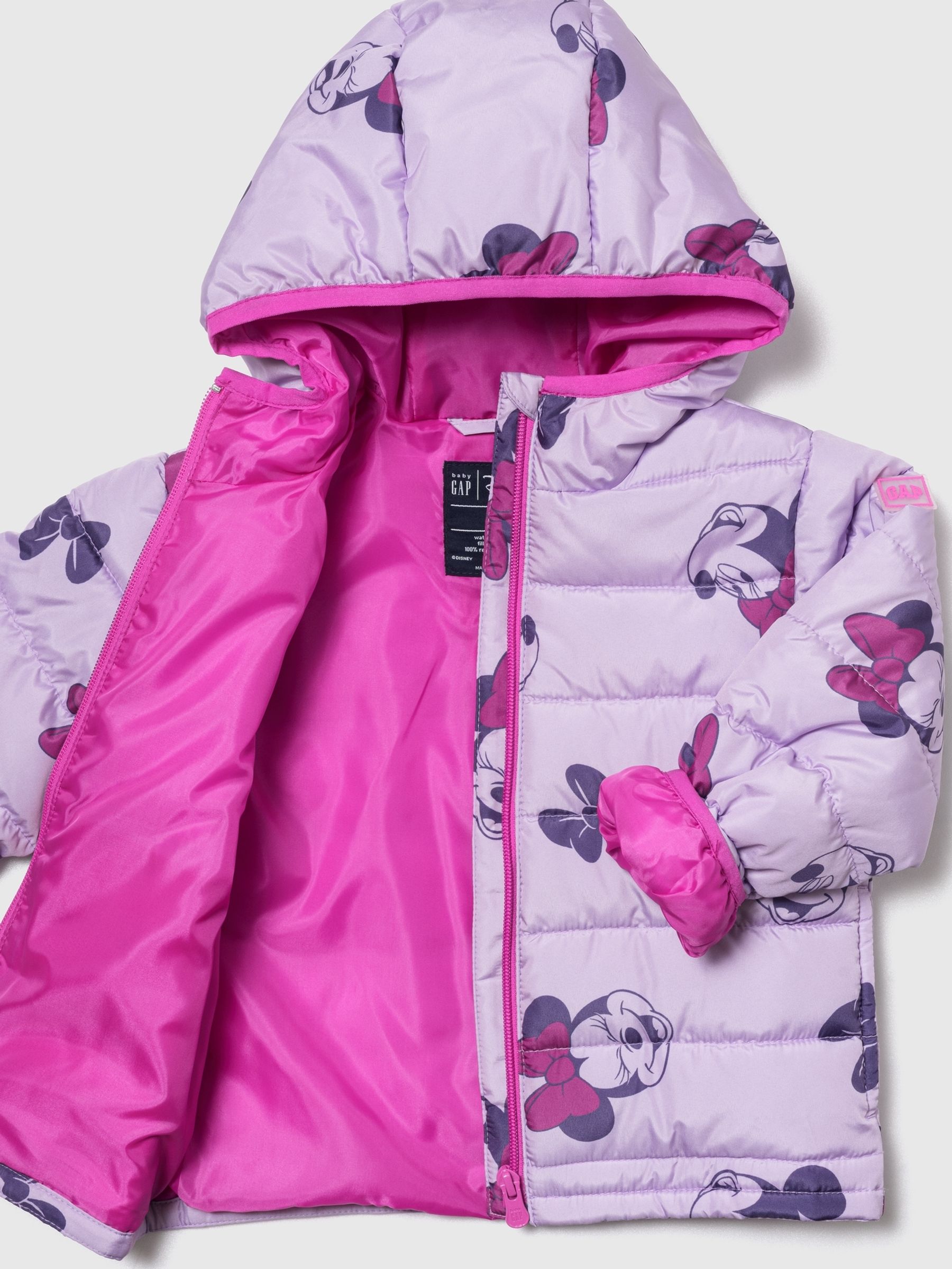Purple Minnie Mouse Disney Print Puffer Jacket - Image 3 of 3