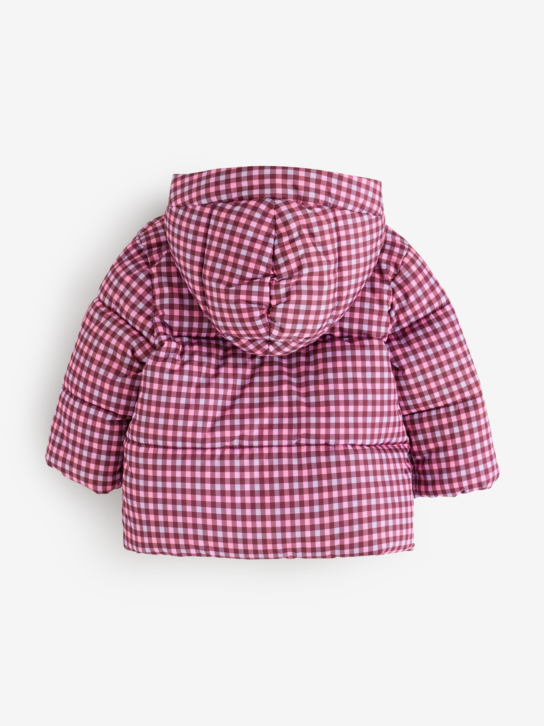 Purple Gingham Print Puffer Jacket - Image 2 of 5