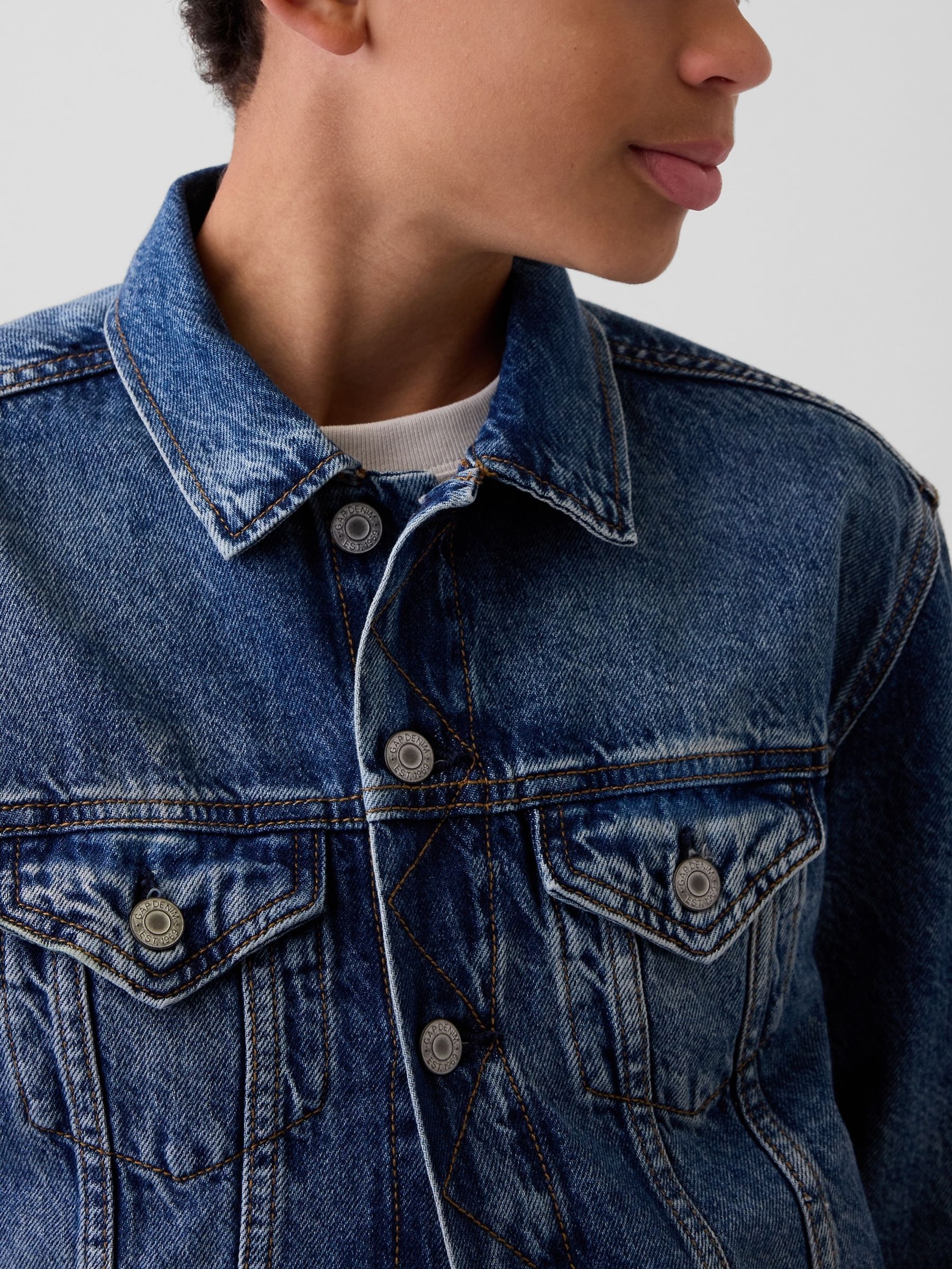 Medium Wash Icon Denim Jacket - Image 4 of 5