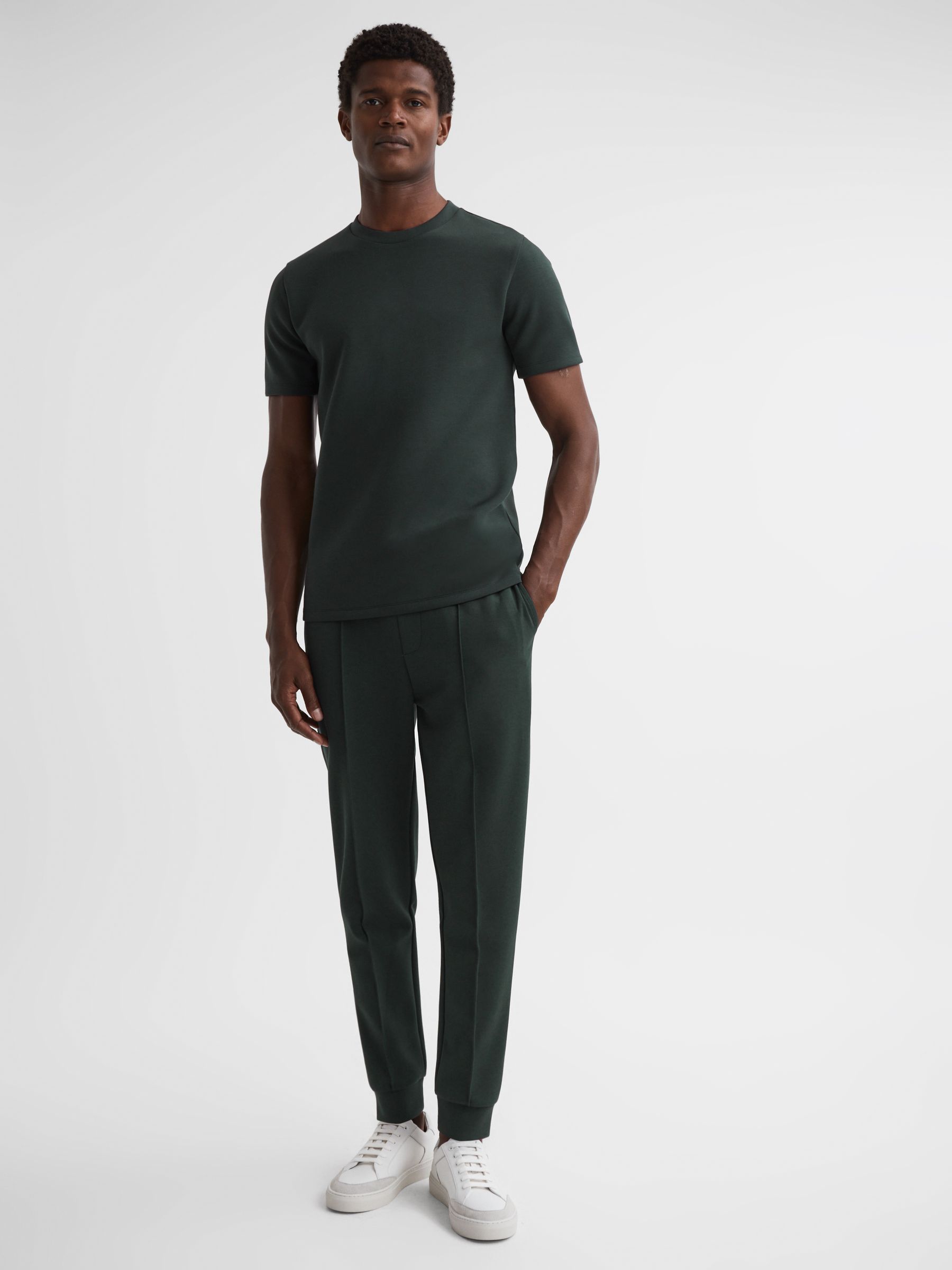 Interlock Jersey Crew Neck T-Shirt in Emerald - Image 3 of 4