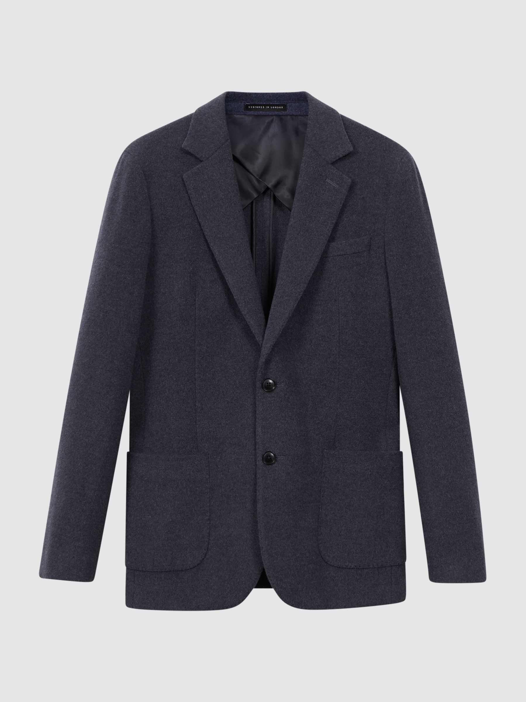 Modern Fit Wool Blend Single Breasted Blazer in Airforce Blue - Image 2 of 7