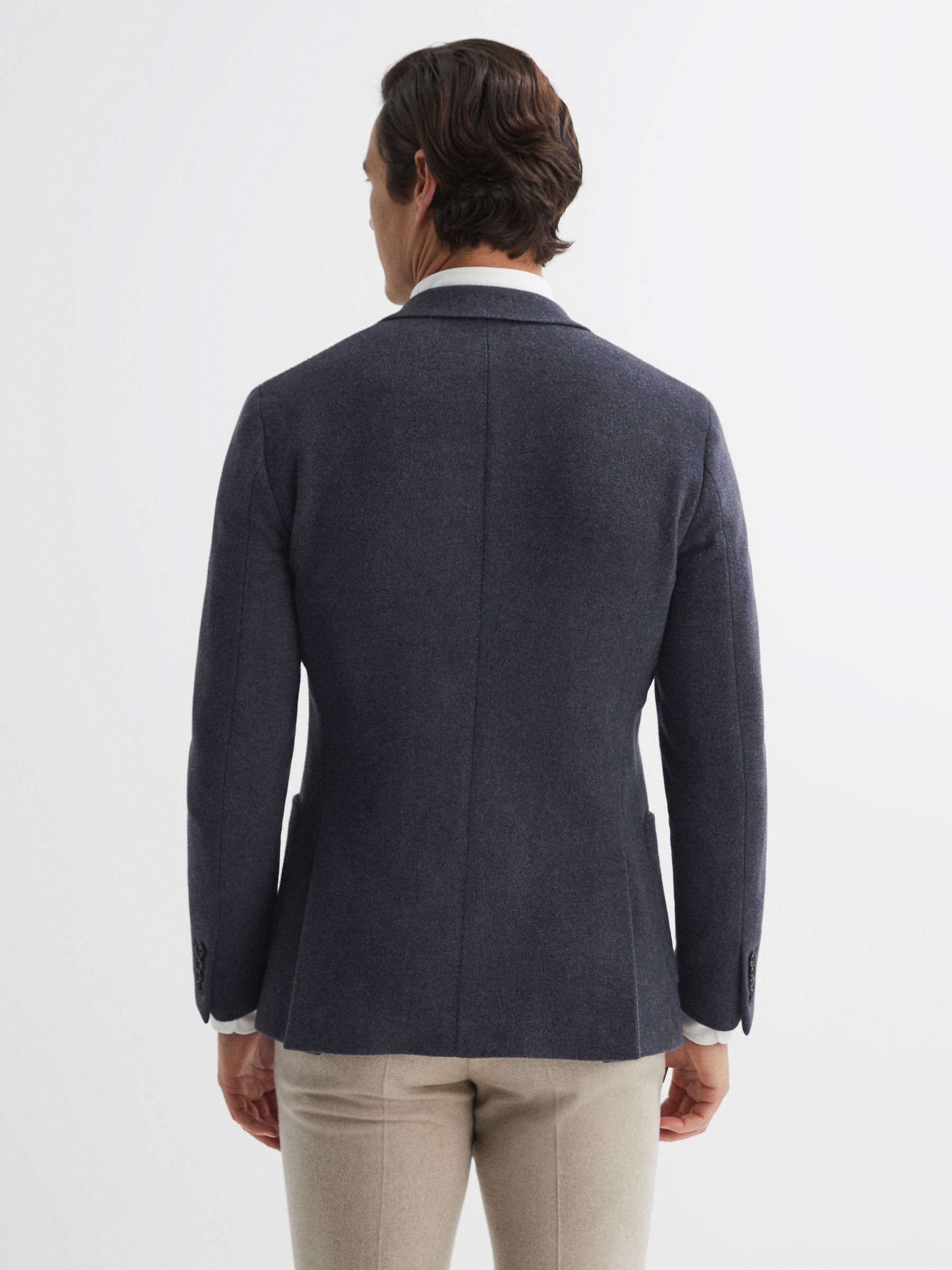 Modern Fit Wool Blend Single Breasted Blazer in Airforce Blue - Image 5 of 7