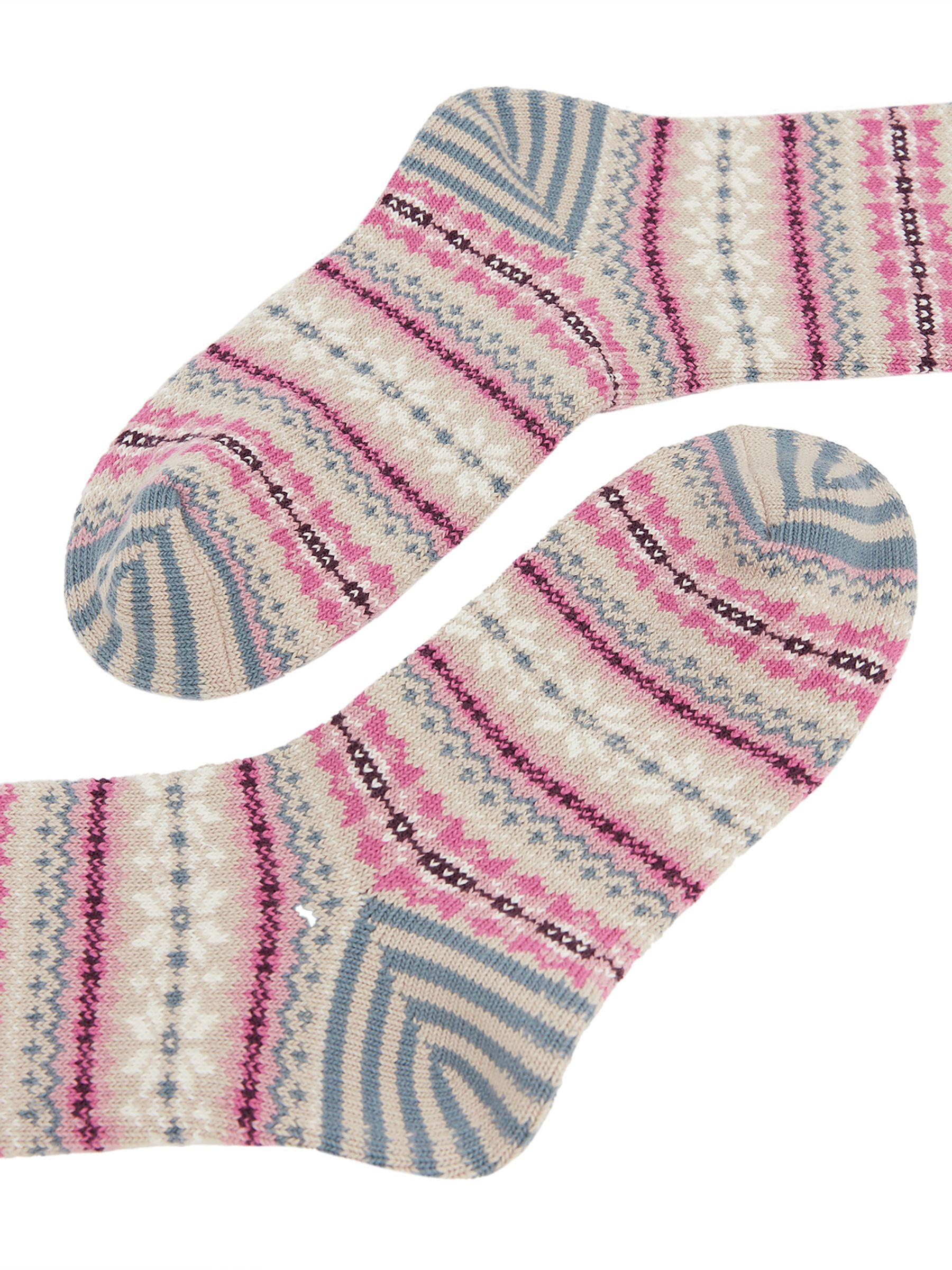 Women's Lucille Oatmeal Fair Isle Pattern Socks - Image 3 of 3